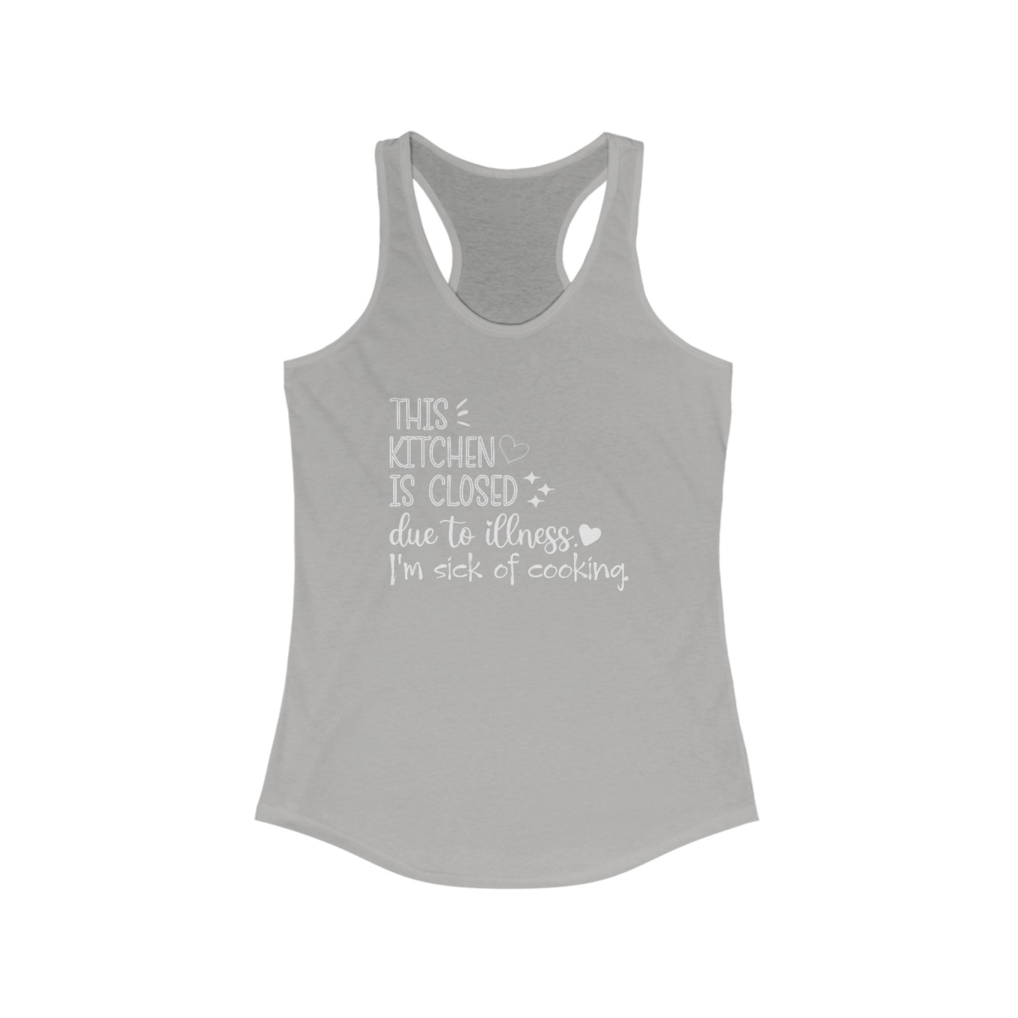 Kitchen Closed Women’s Tank Top - Humorous Design for Those Sick of Cooking