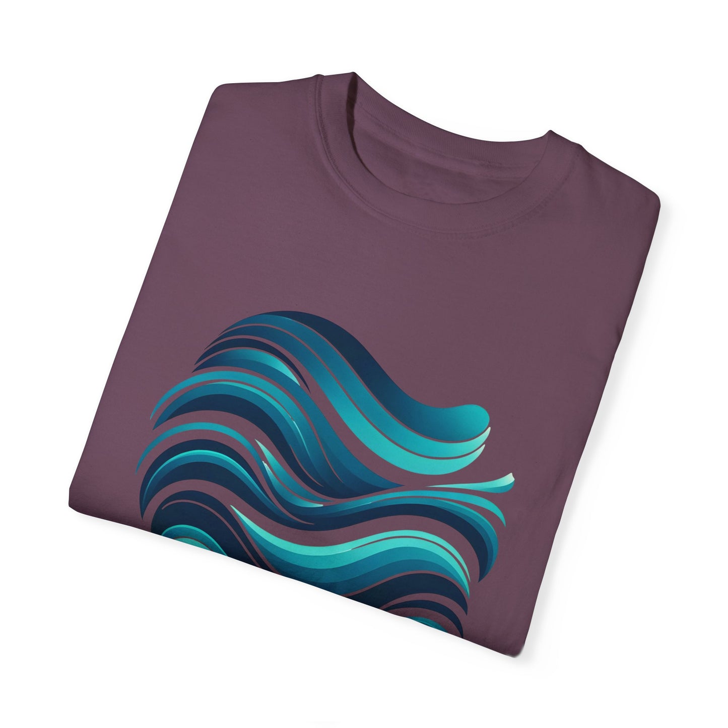 Abstract Ocean Wave T-Shirt Modern Aqua Design Artistic Sea Wave