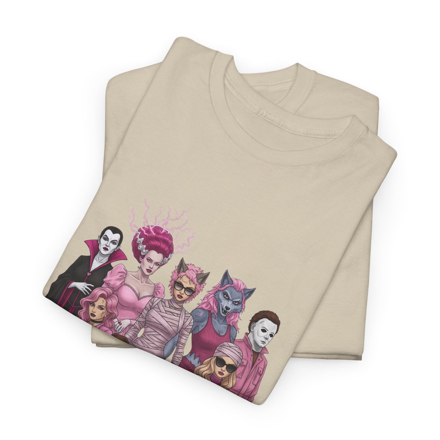 Horror Queens Fighting for a Cause Unisex Tee - Breast Cancer Awareness Month