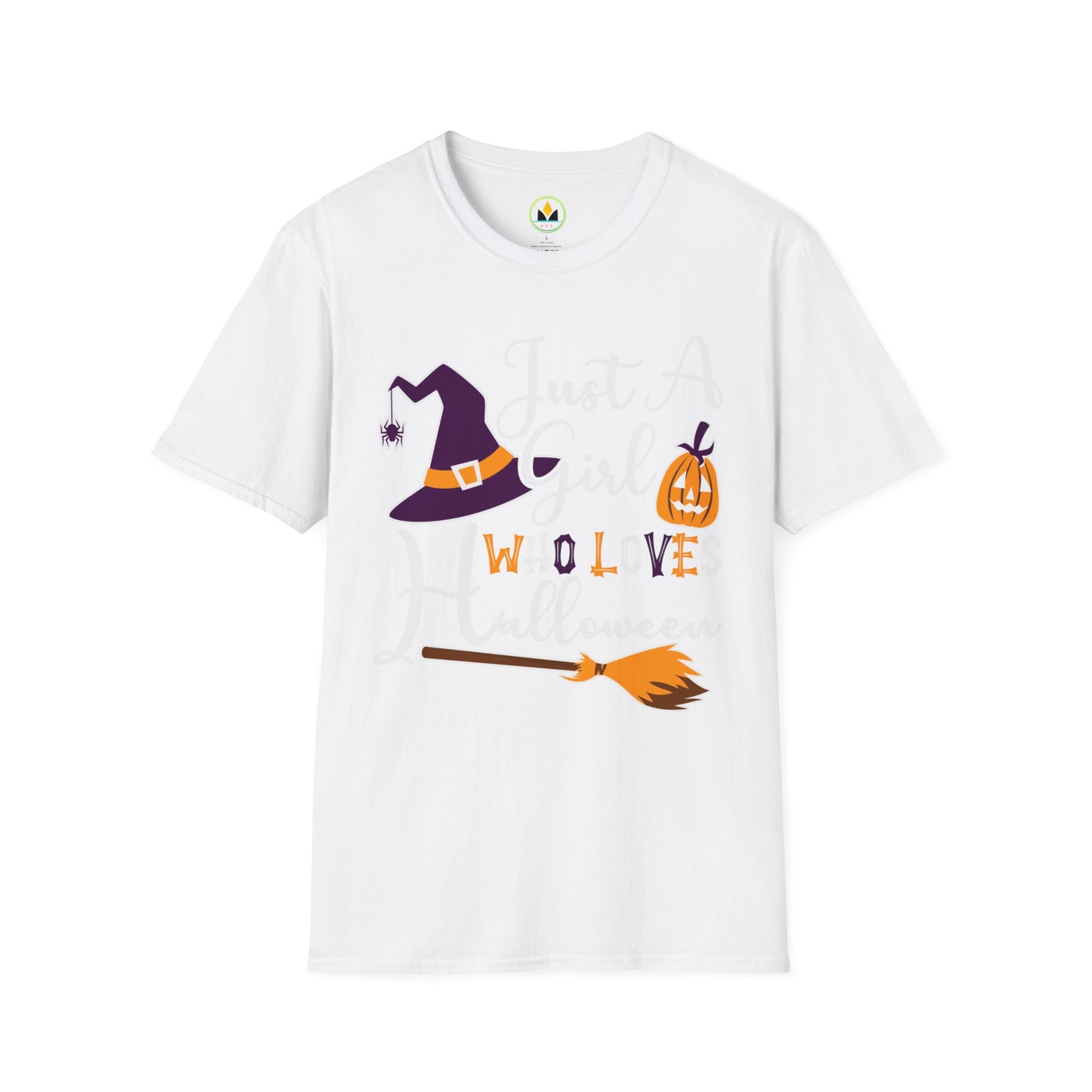 Just A Girl Who Loves Halloween - Witch & Pumpkin Unisex Softstyle T-Shirt