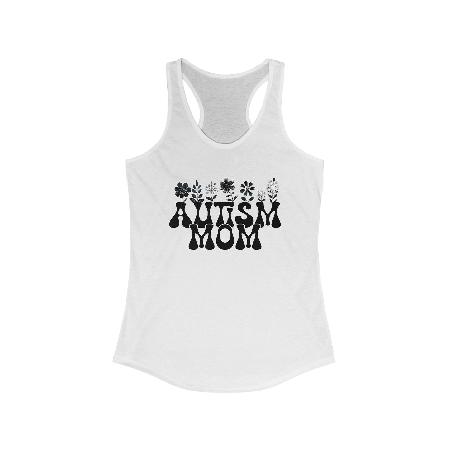 Autism Mom - Floral Design Women’s Tank Top: Empowering, Comfortable, and Stylish