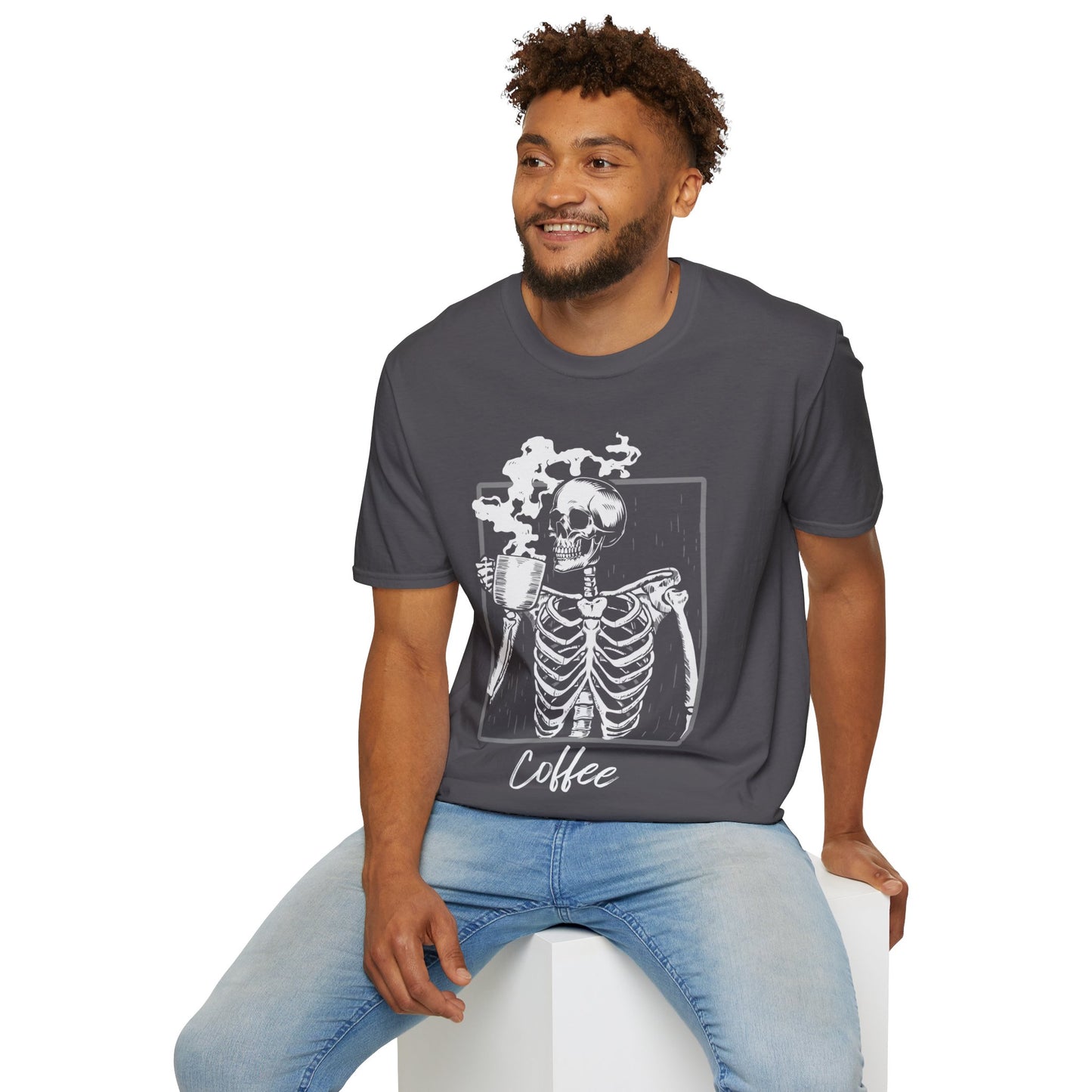 Spooky Sips: Skeleton Coffee Lover’s Halloween T-Shirt