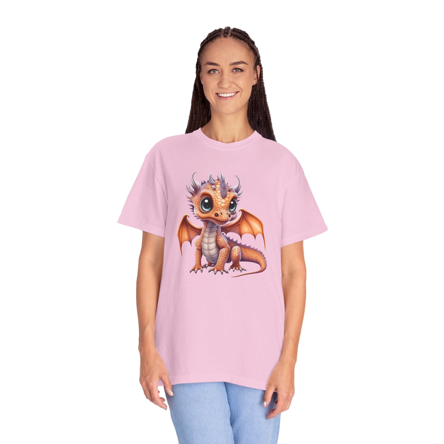 Charming Orange Dragonling T-Shirt Whimsical Fantasy Creature Tee Adorable Dragon Lover Shirt