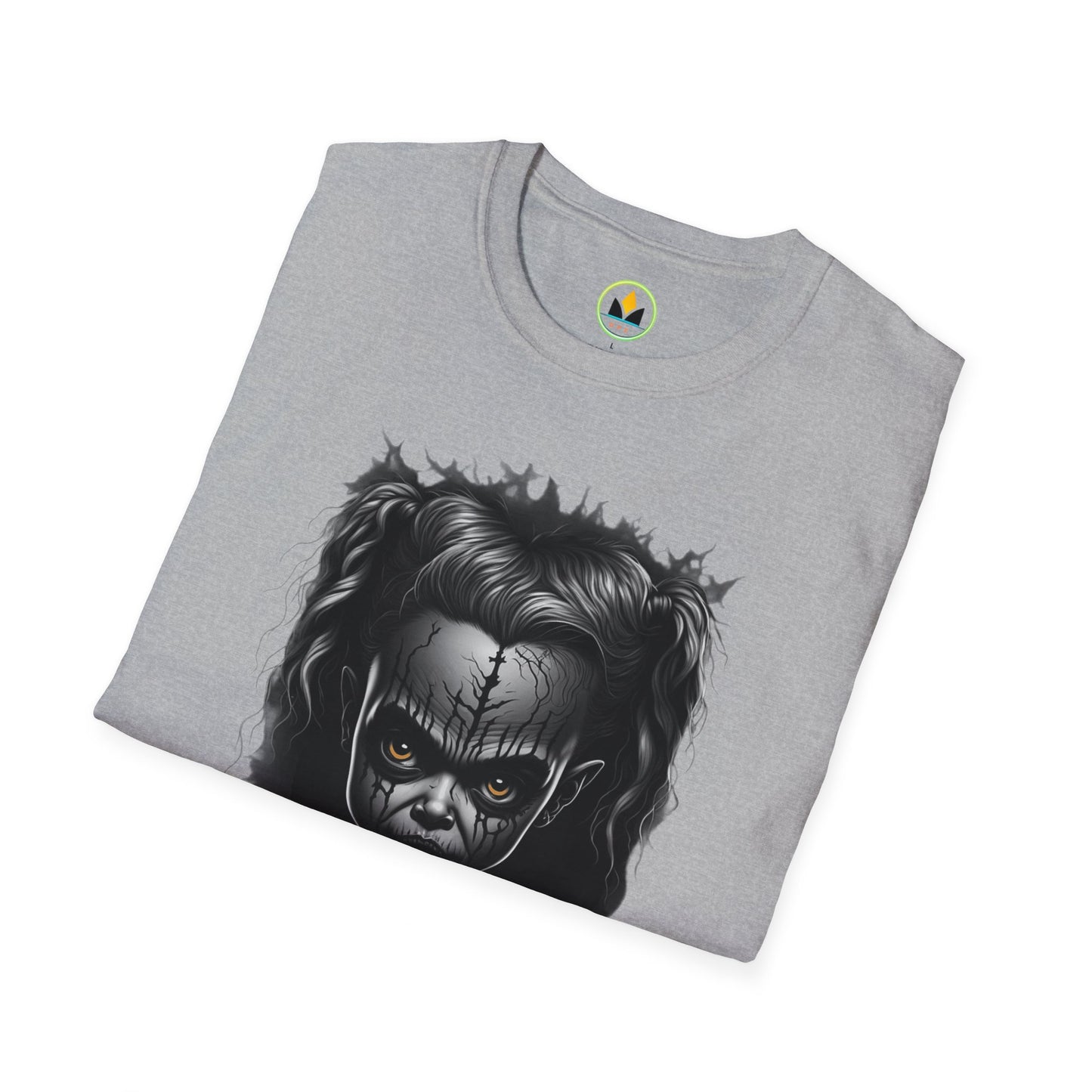 Hauntingly Adorable: Spooky Cute Little Girl Ghost Unisex Softstyle T-Shirt