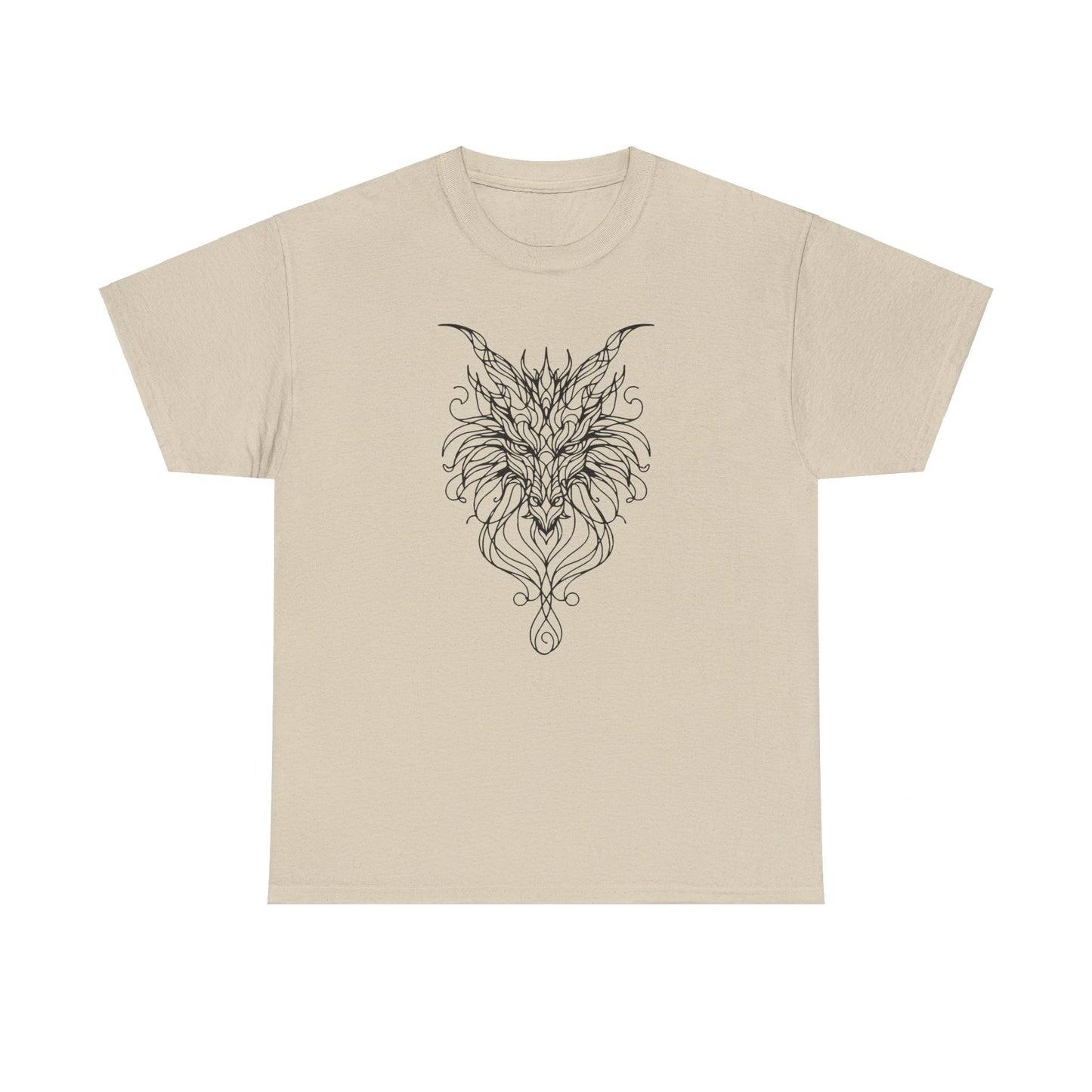 Mystical Dragon Line Art Tee – Elegant Fantasy Creature Design