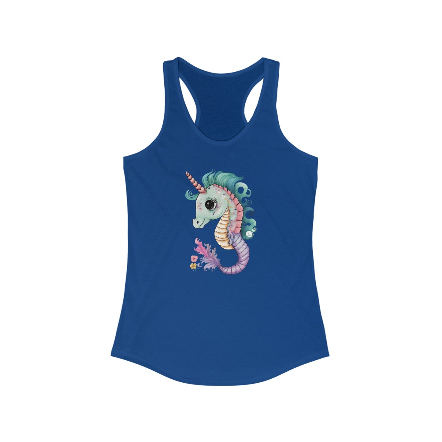 Whimsical Unicorn Seahorse Hybrid T-Shirt A Fantasy-Meets-Marine Life Artistic Apparel