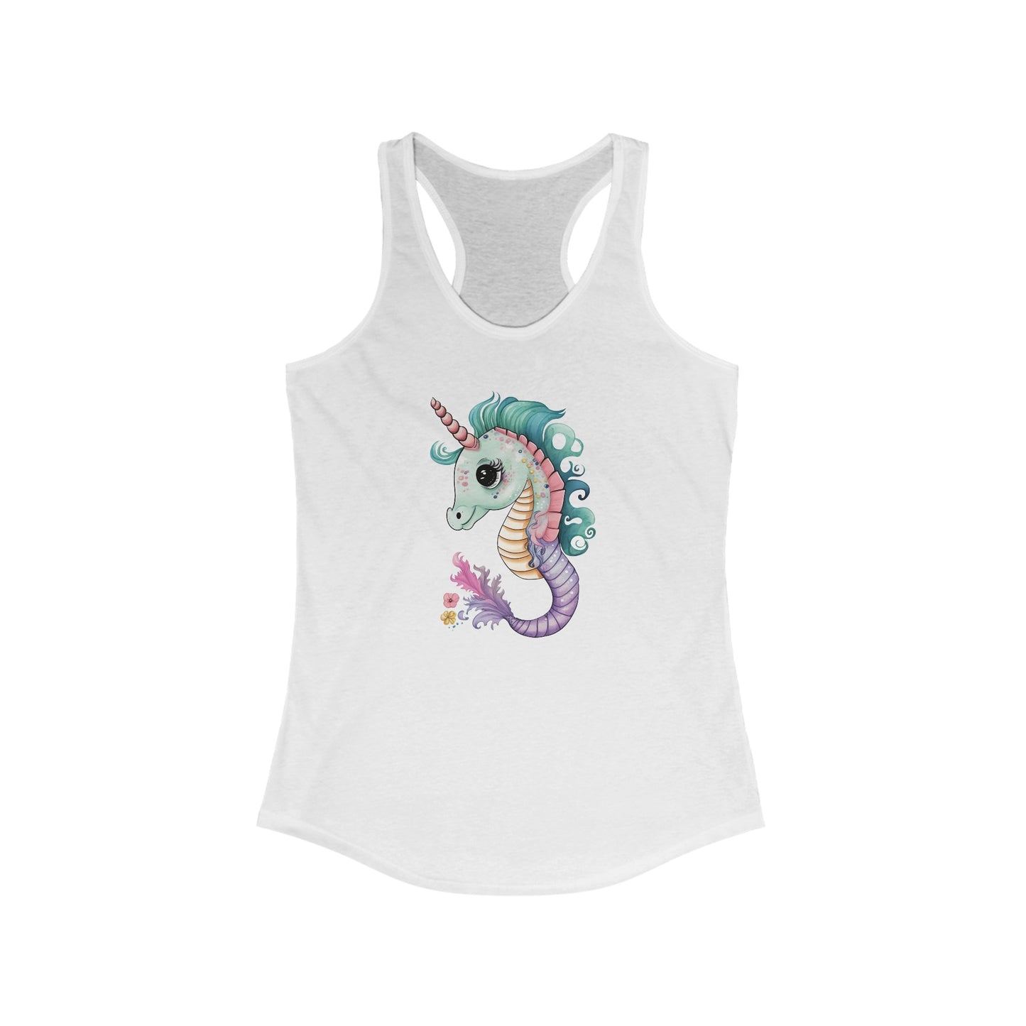 Whimsical Unicorn Seahorse Hybrid T-Shirt A Fantasy-Meets-Marine Life Artistic Apparel