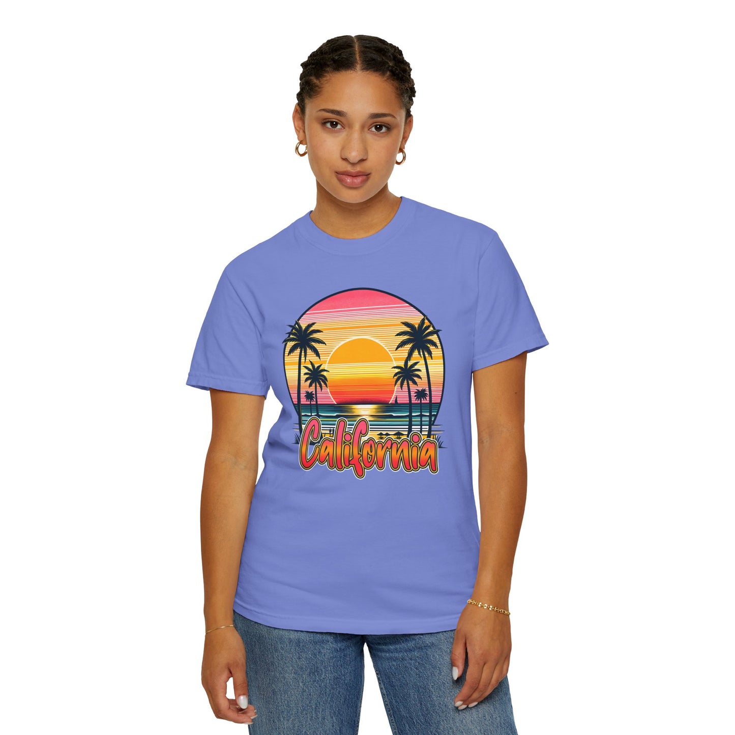 CCalifornia Sunset Palms - Vibrant Beach Vibes T-Shirt