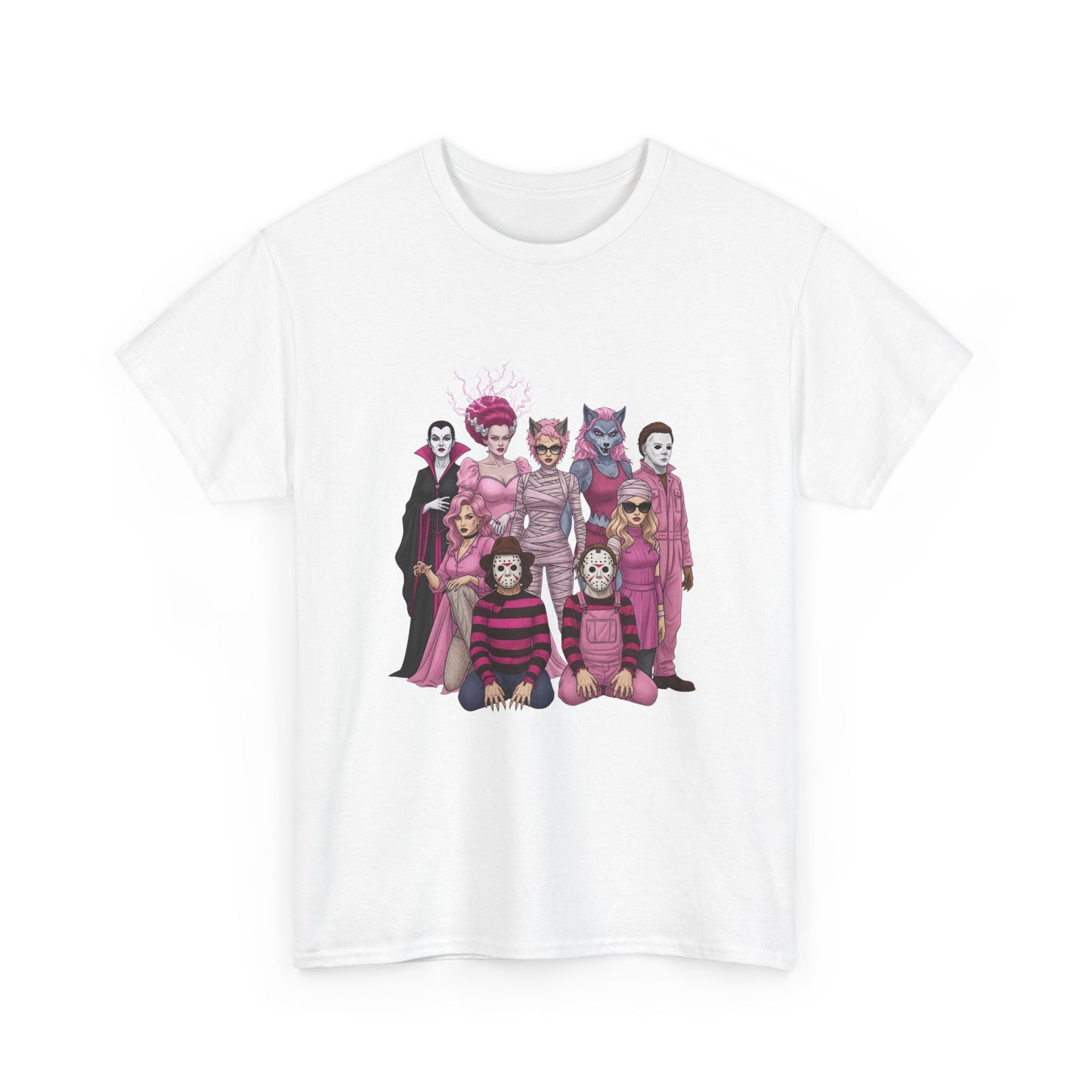 Horror Queens Fighting for a Cause Unisex Tee - Breast Cancer Awareness Month