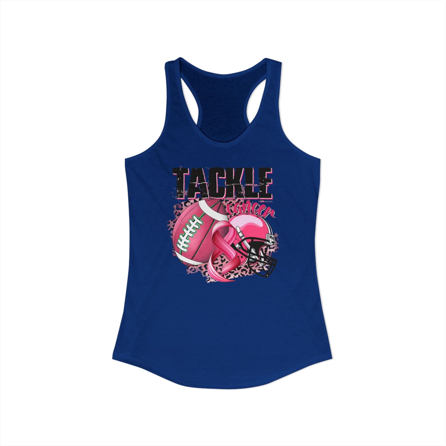Tackle Cancer Pink Ribbon & Football Women’s Tank Top - Empowerment Through Sport