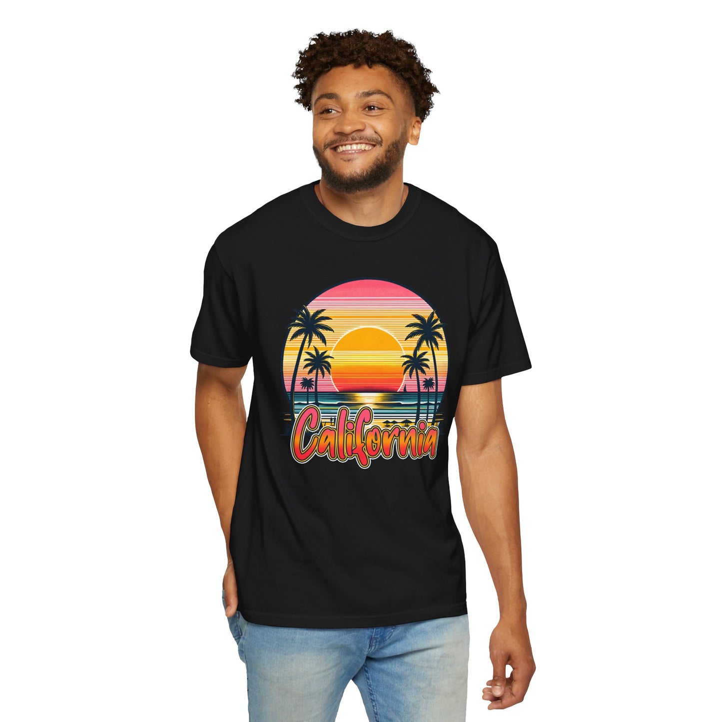 CCalifornia Sunset Palms - Vibrant Beach Vibes T-Shirt