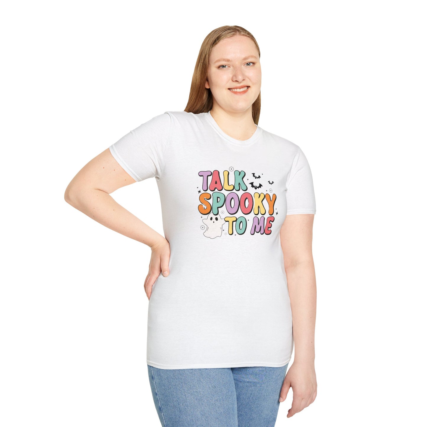 TALK SPOOKY TO ME - Fun Halloween Unisex Softstyle T-Shirt