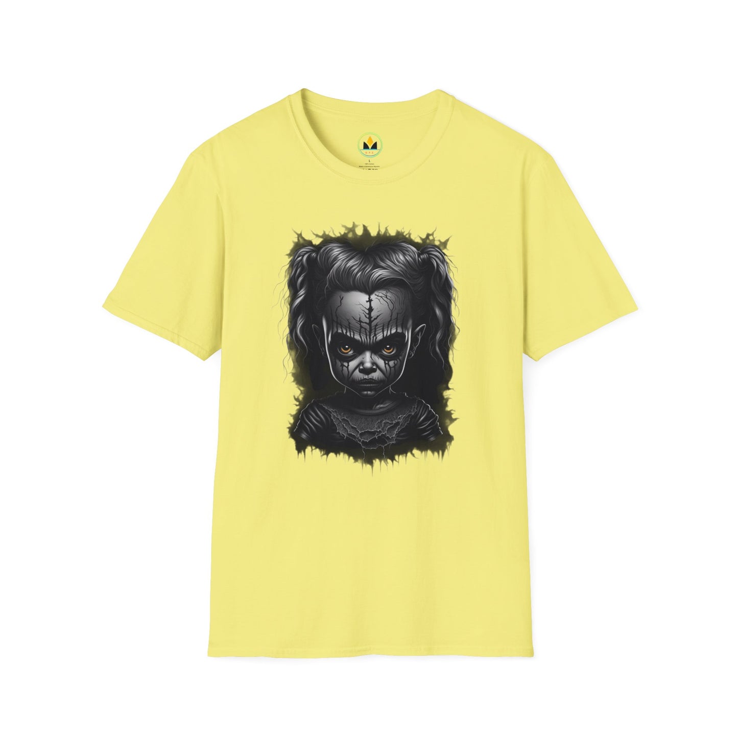 Hauntingly Adorable: Spooky Cute Little Girl Ghost Unisex Softstyle T-Shirt