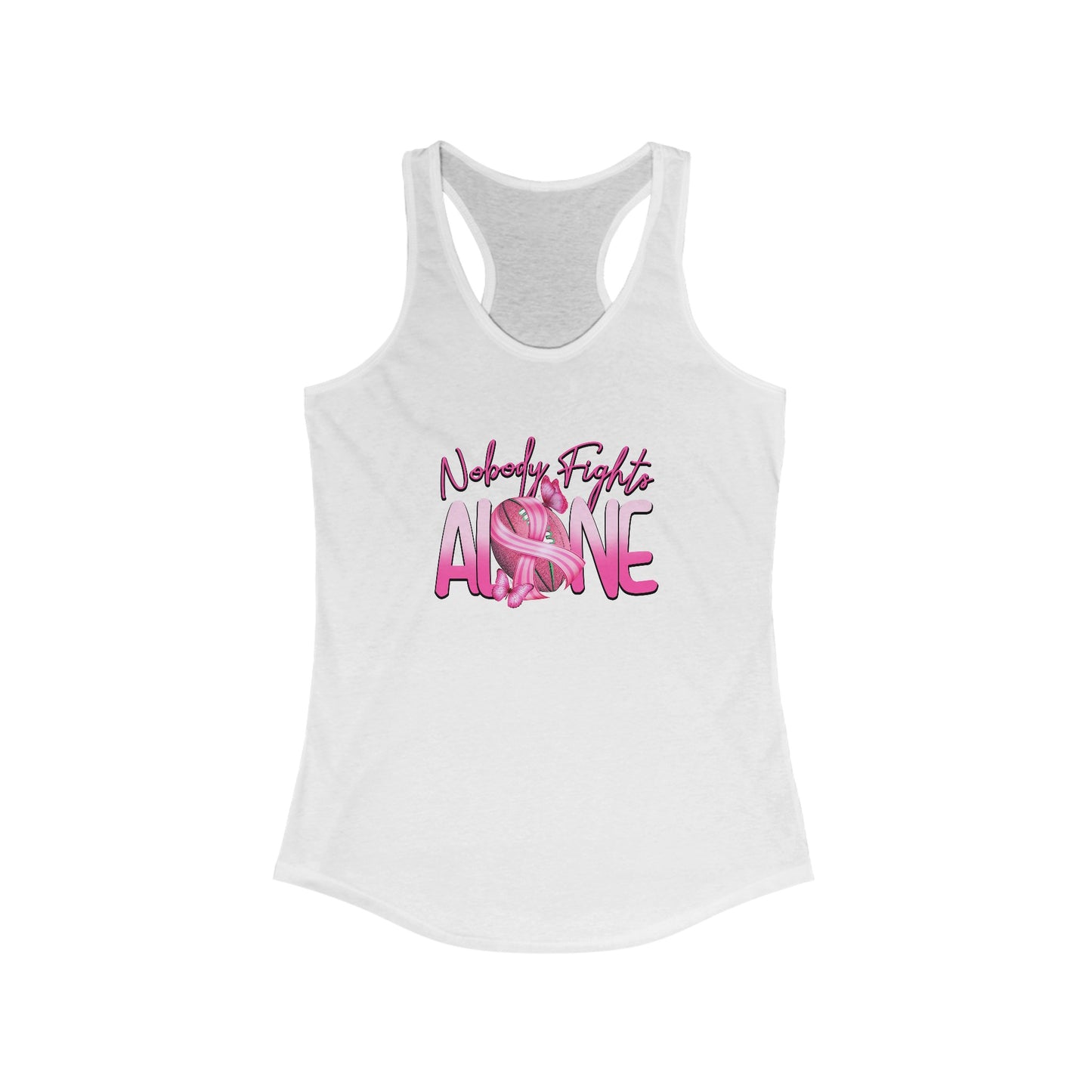 United in Strength - Women’s Cancer Awareness Tank Top | ‘Nobody Fights Alone’ Ribbon & Football