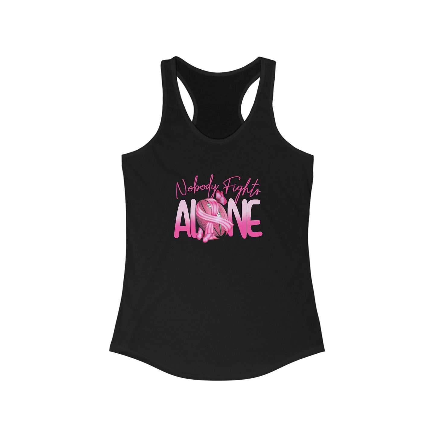 United in Strength - Women’s Cancer Awareness Tank Top | ‘Nobody Fights Alone’ Ribbon & Football
