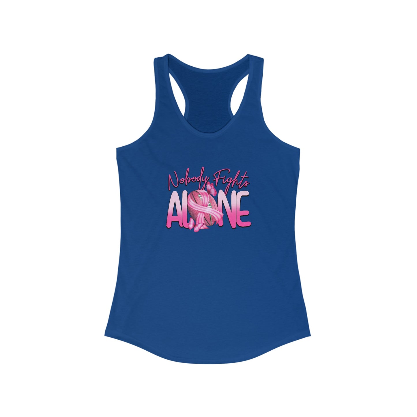 United in Strength - Women’s Cancer Awareness Tank Top | ‘Nobody Fights Alone’ Ribbon & Football
