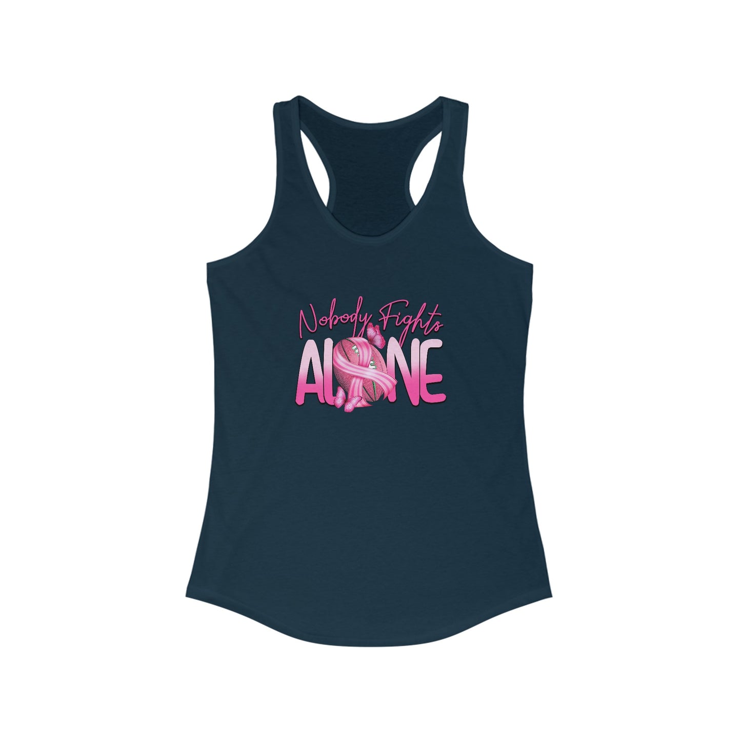 United in Strength - Women’s Cancer Awareness Tank Top | ‘Nobody Fights Alone’ Ribbon & Football