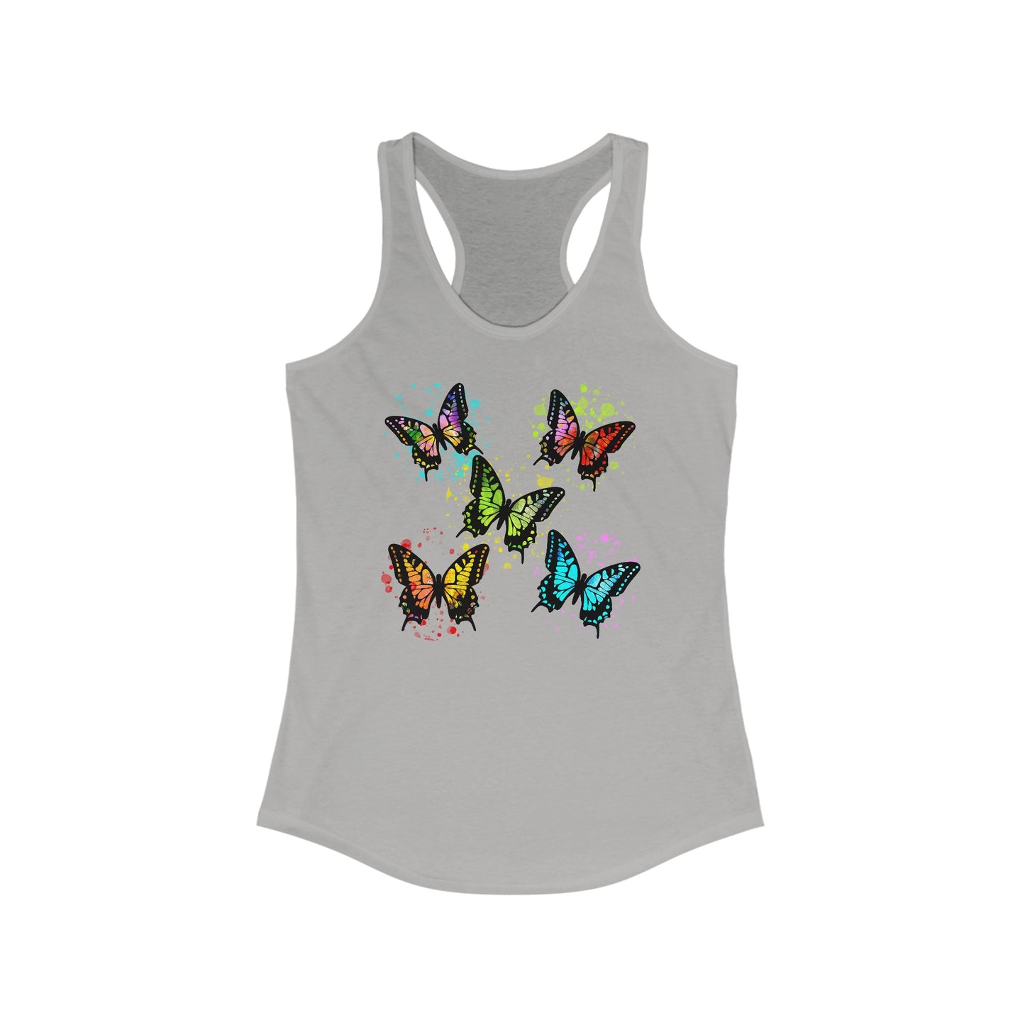 Vibrant Watercolor Butterfly Tank Top – Artistic Summer Wear