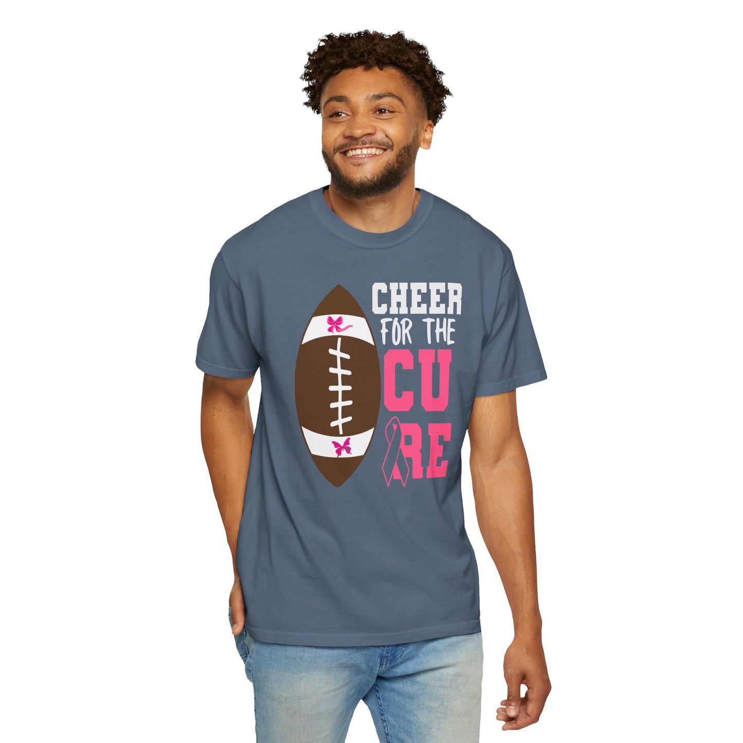 Cheer for the Cure - Breast Cancer Awareness Football T-Shirt