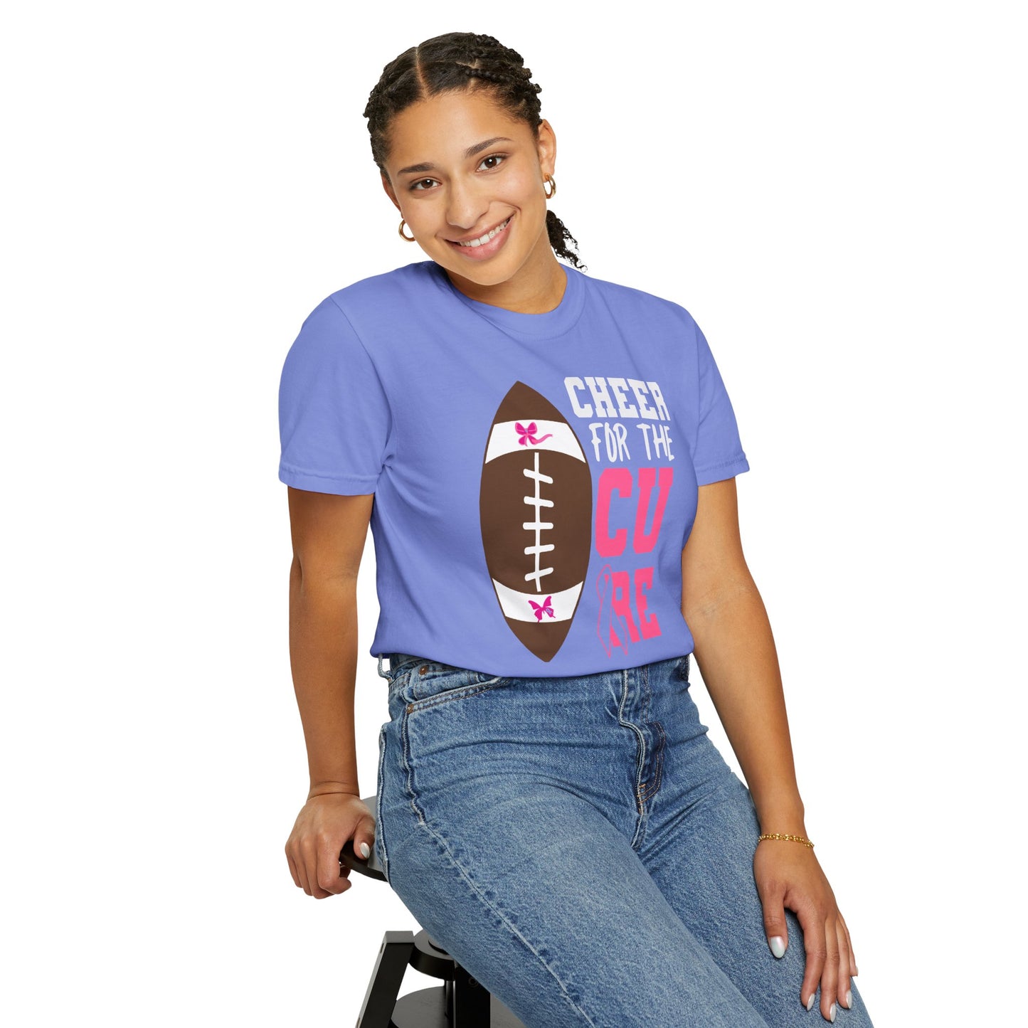 Cheer for the Cure - Breast Cancer Awareness Football T-Shirt