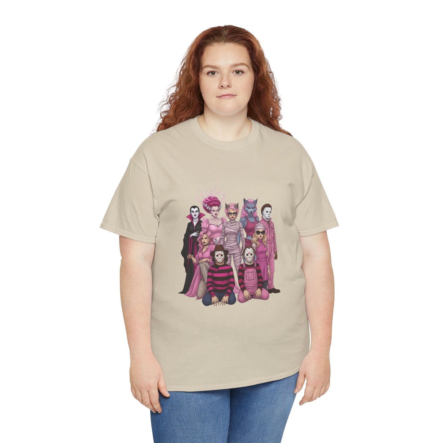 Horror Queens Fighting for a Cause Unisex Tee - Breast Cancer Awareness Month