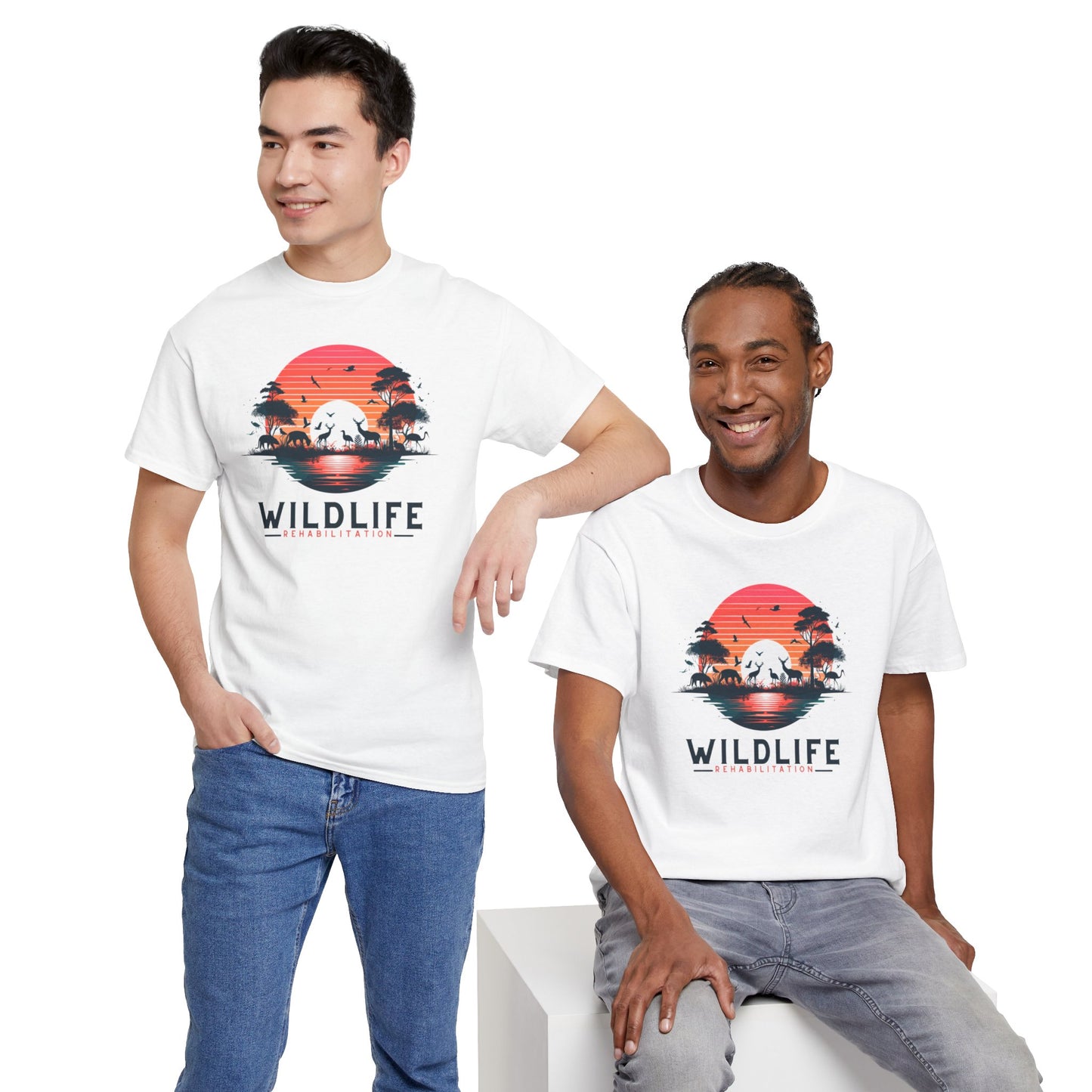 Wildlife Rehabilitation Sunset Silhouette Tee – Embrace Nature’s Serenity