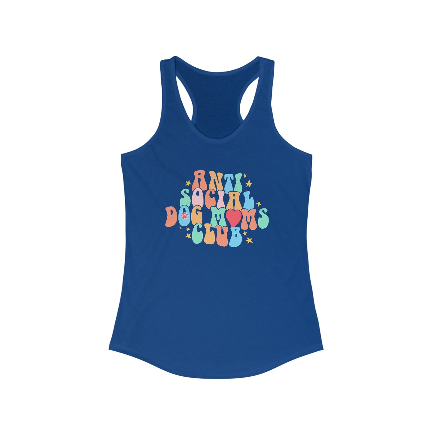 Women’s Anti Social Dog Moms Club Tank Top - Pastel Pawfect Fashion Humor