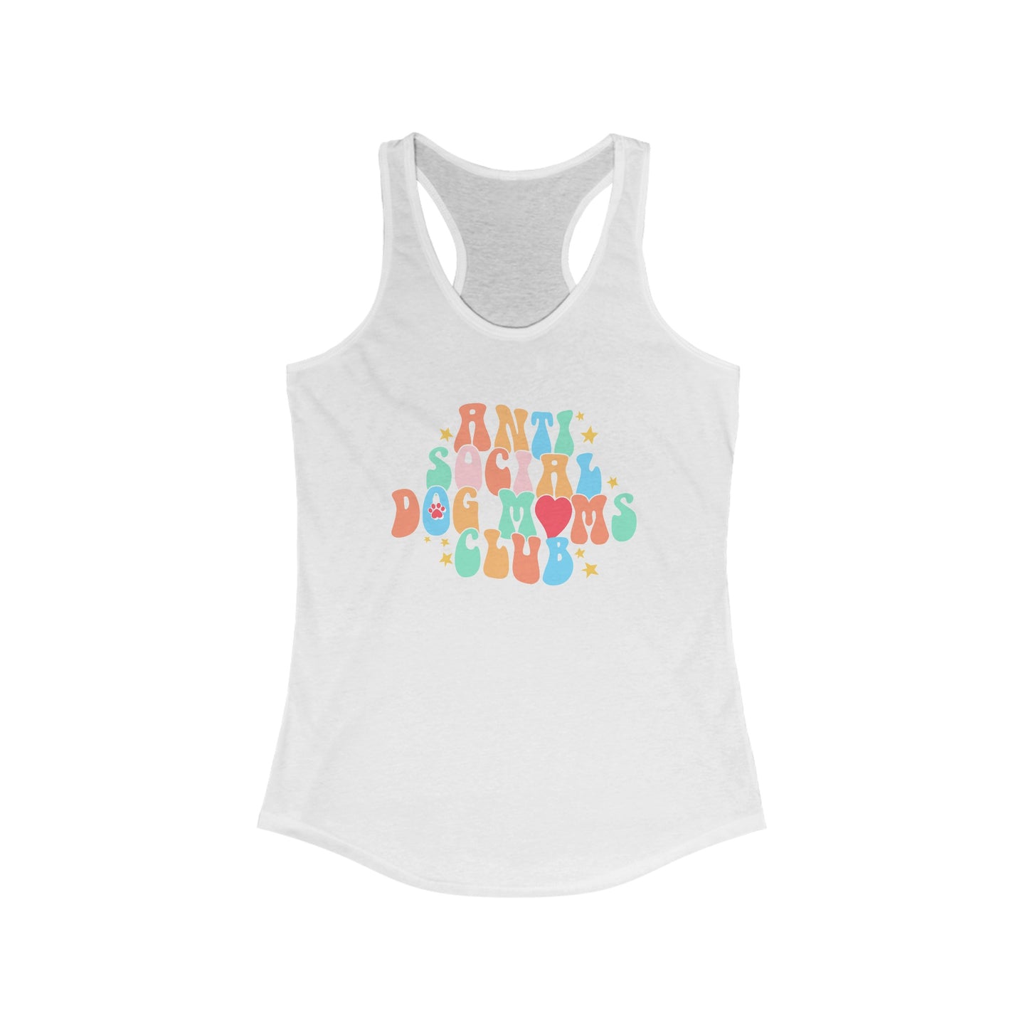 Women’s Anti Social Dog Moms Club Tank Top - Pastel Pawfect Fashion Humor