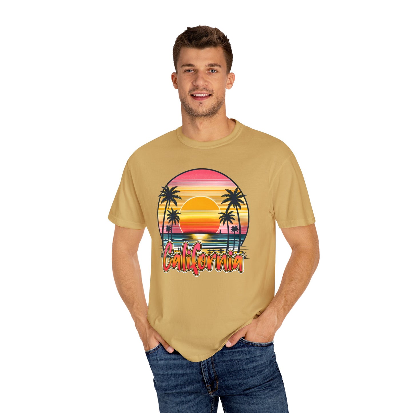 CCalifornia Sunset Palms - Vibrant Beach Vibes T-Shirt