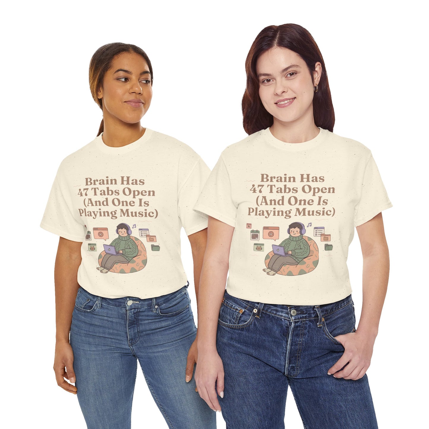 ADHD Lofi Aesthetic: 'Brain Has 47 Tabs Open (And One Is Playing Music)' Graphic Tee