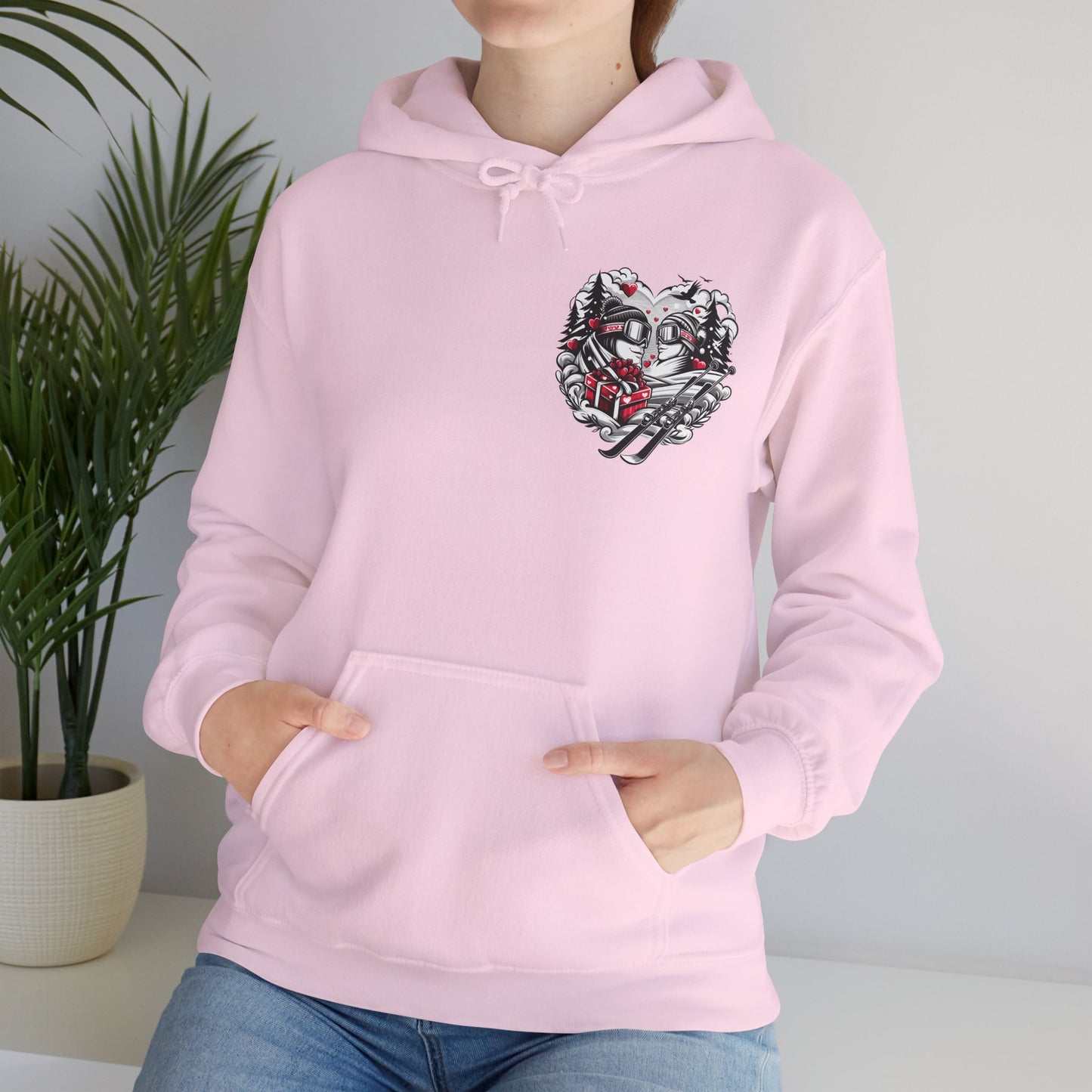 Love on the Slopes" Ski Couple Hoodie | Matching Winter Retreat Sweatshirt | Romantic Après-Ski Gift