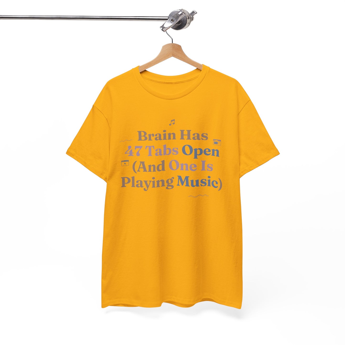 ADHD Lofi Aesthetic: 'Brain Has 47 Tabs Open (And One Is Playing Music)' Graphic Tee