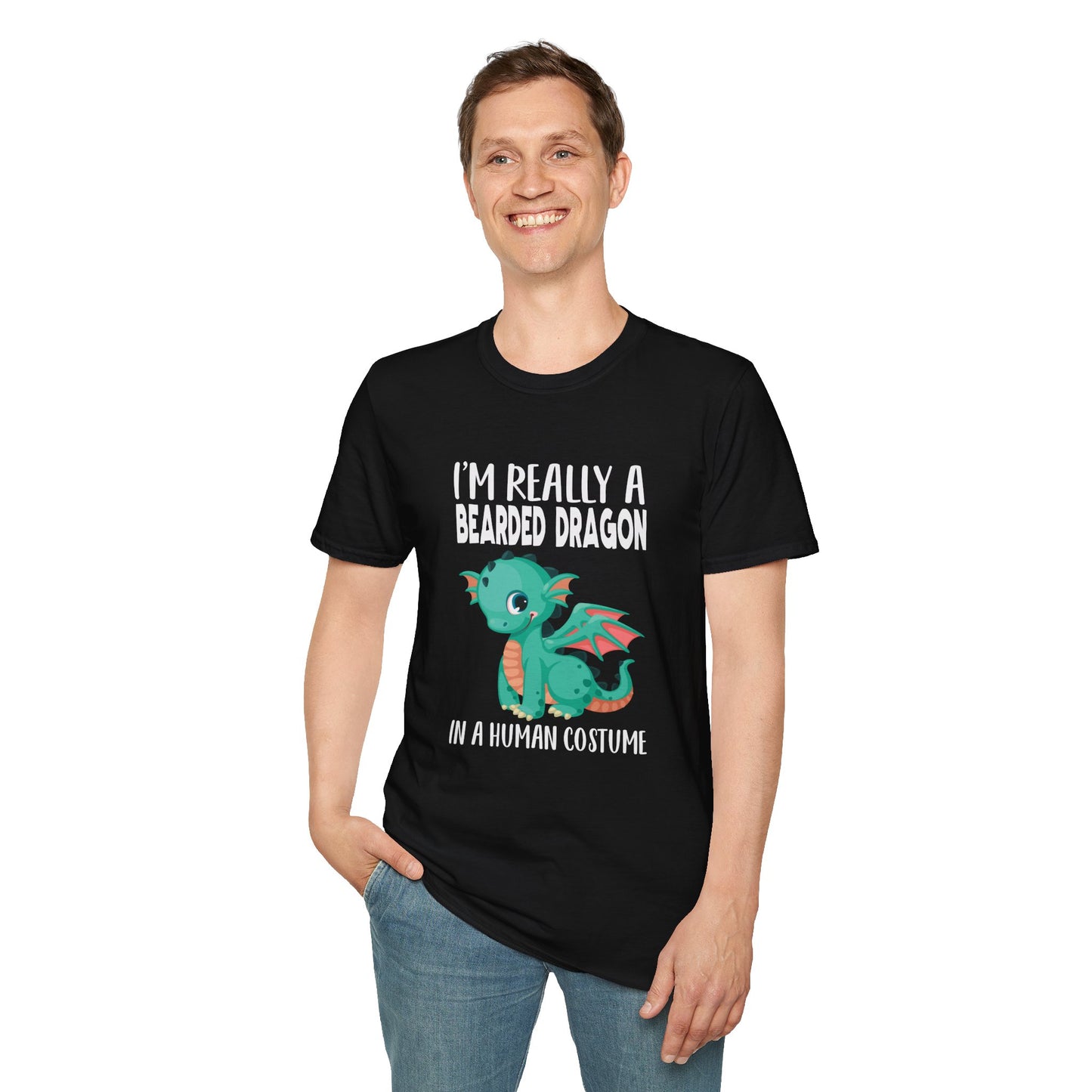 I’m Really a Bearded Dragon in a Human Costume – Cute Halloween Reptile Lover T‑Shirt