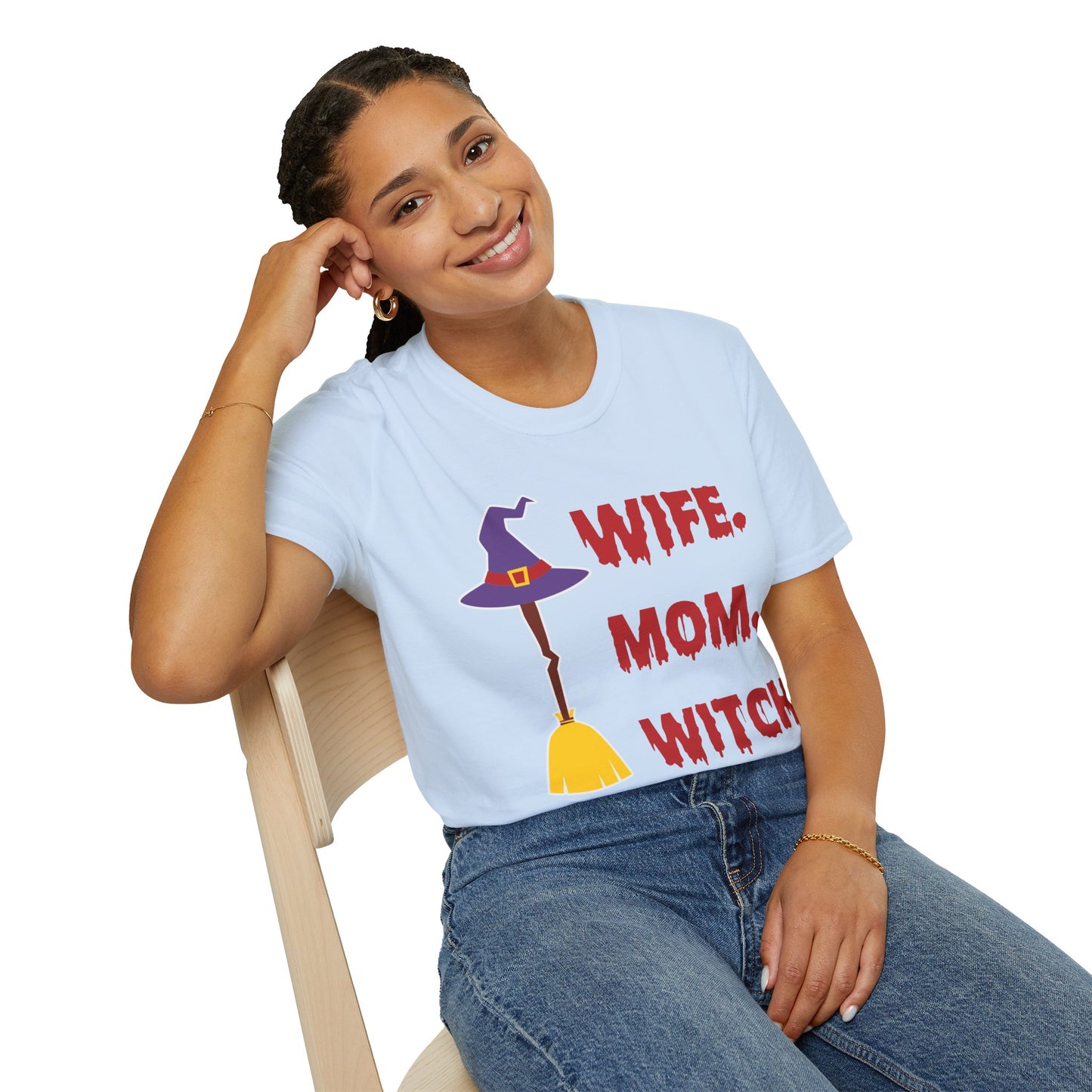 Spooky ‘Wife. Mom. Witch.’ Halloween Tee - Fun & Festive Holiday Apparel
