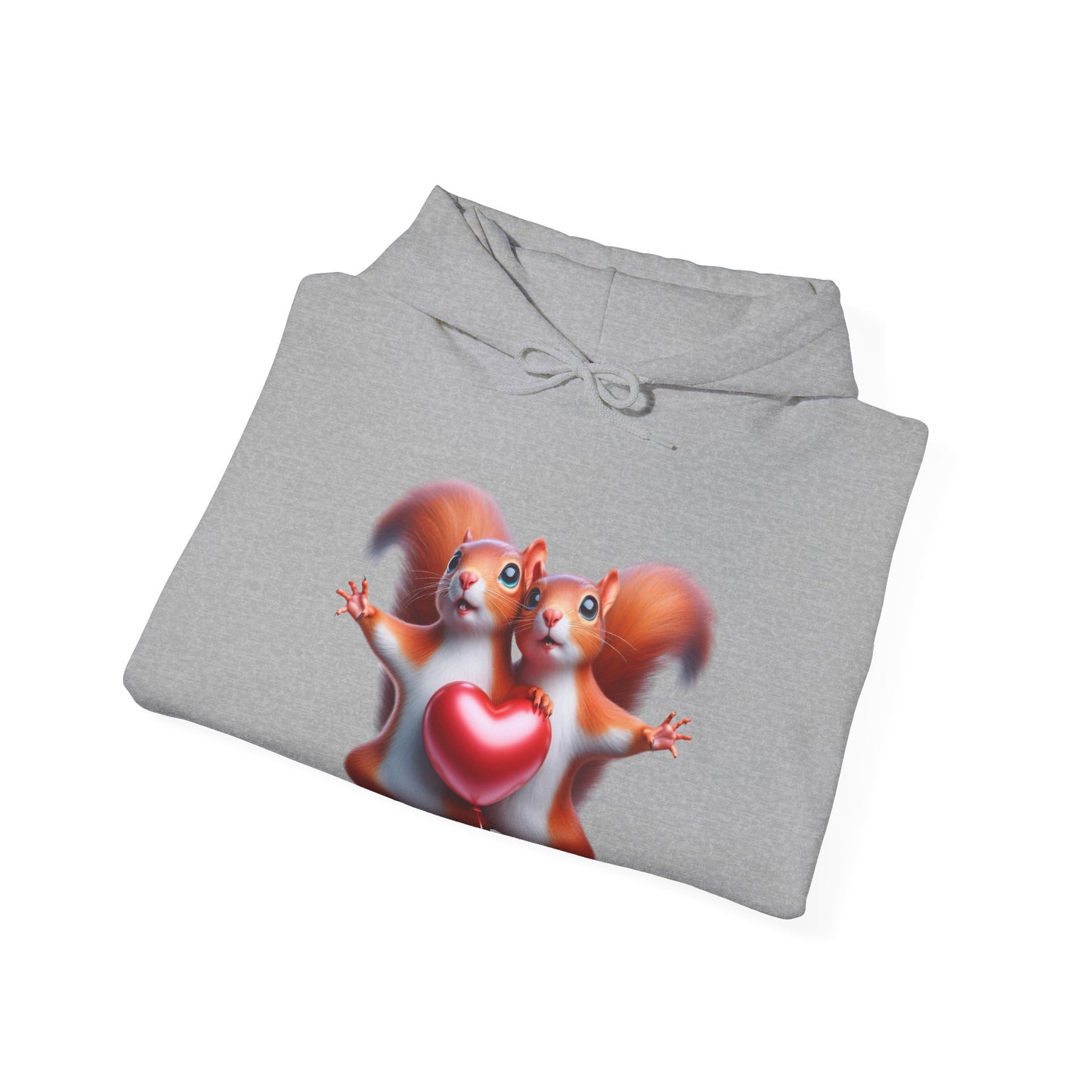 Squirrel Couple Heart Hoodie," "Cute Animal Hoodie