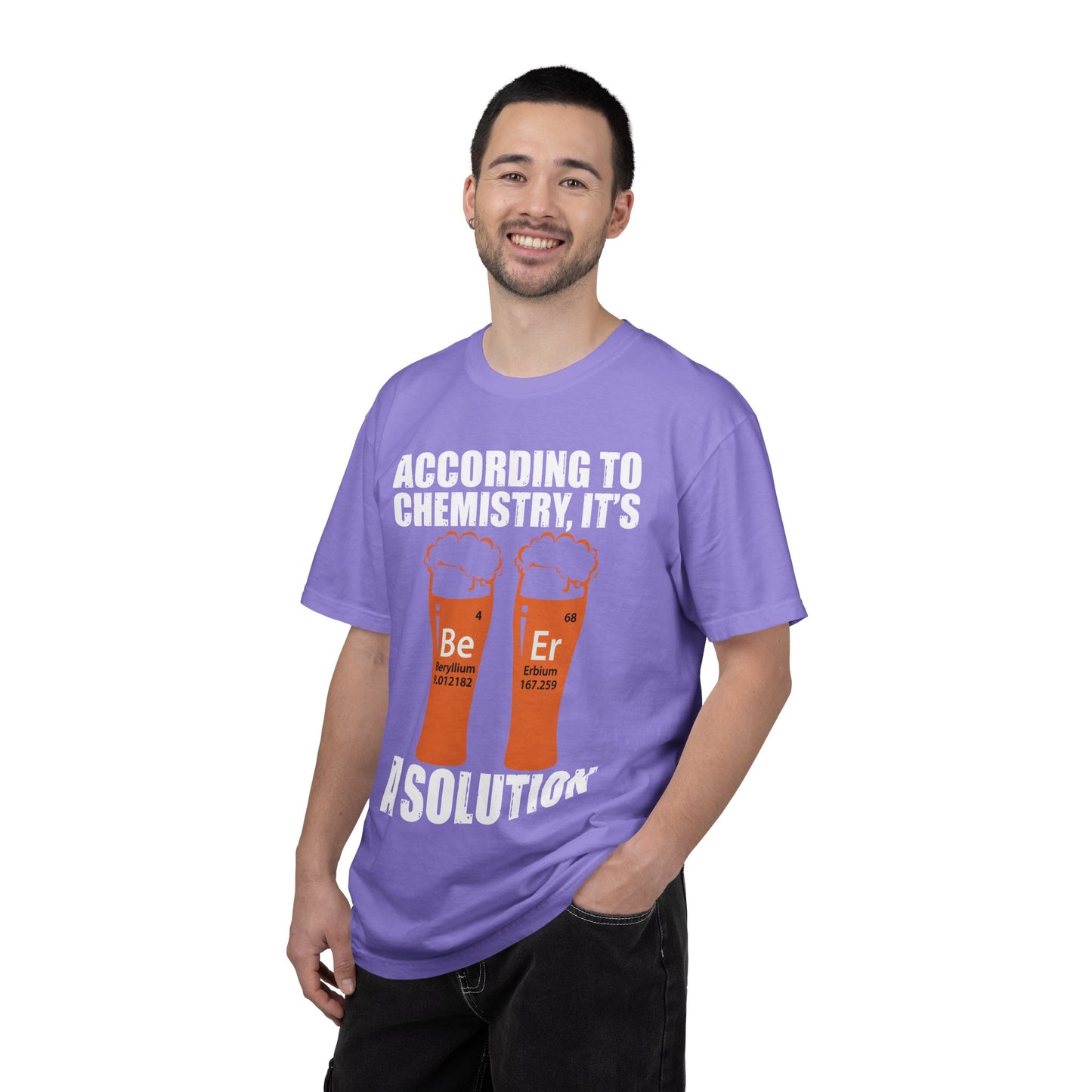 Viral Science BeEr Chemistry T-Shirt - Periodic Table Elements Graphic Comfort Colors Ring Spun Cotton Tee - Gift for Science Nerds