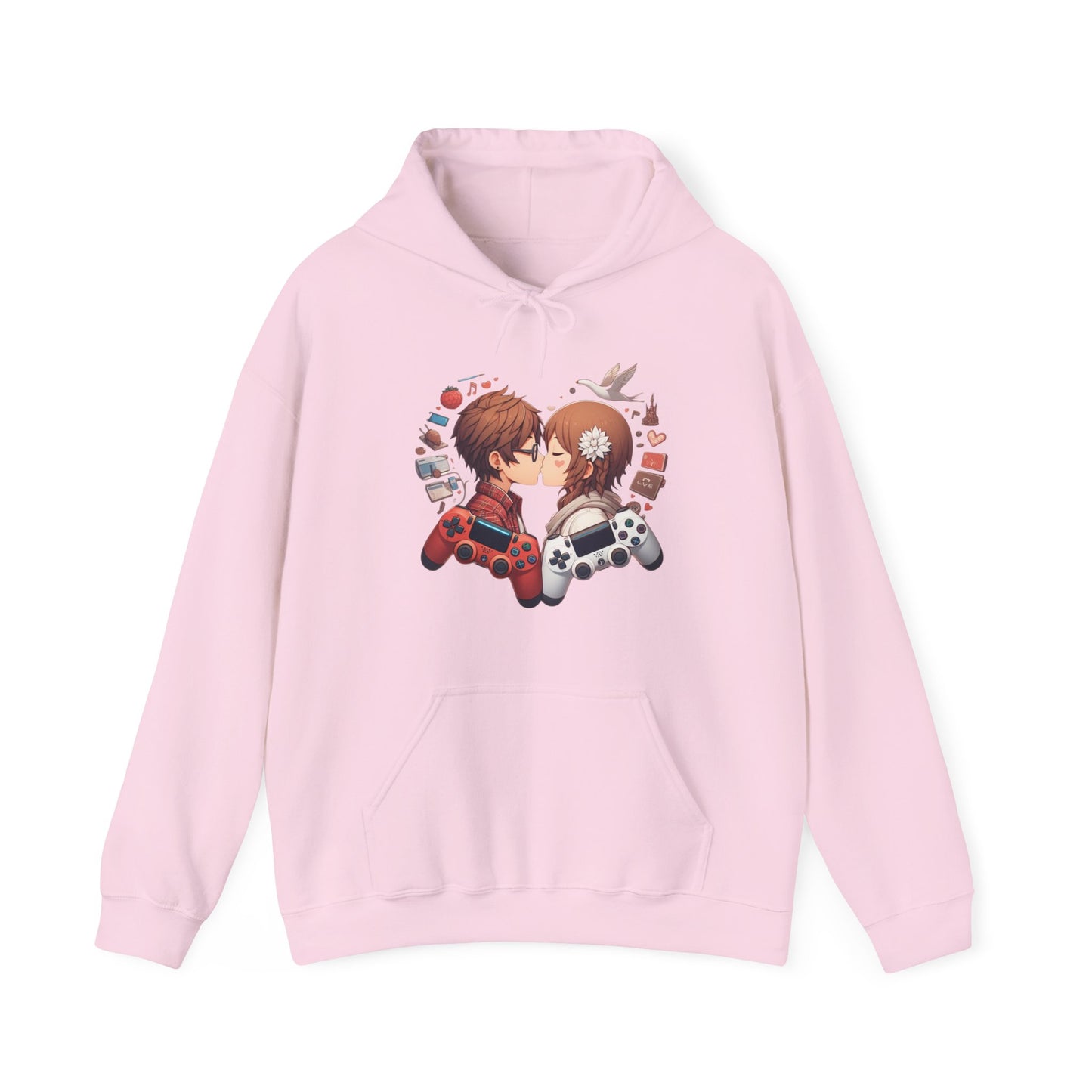 Retro Cyberpunk Gaming Couple Hoodie | Kawaii Valentine's Day Gamer Gift