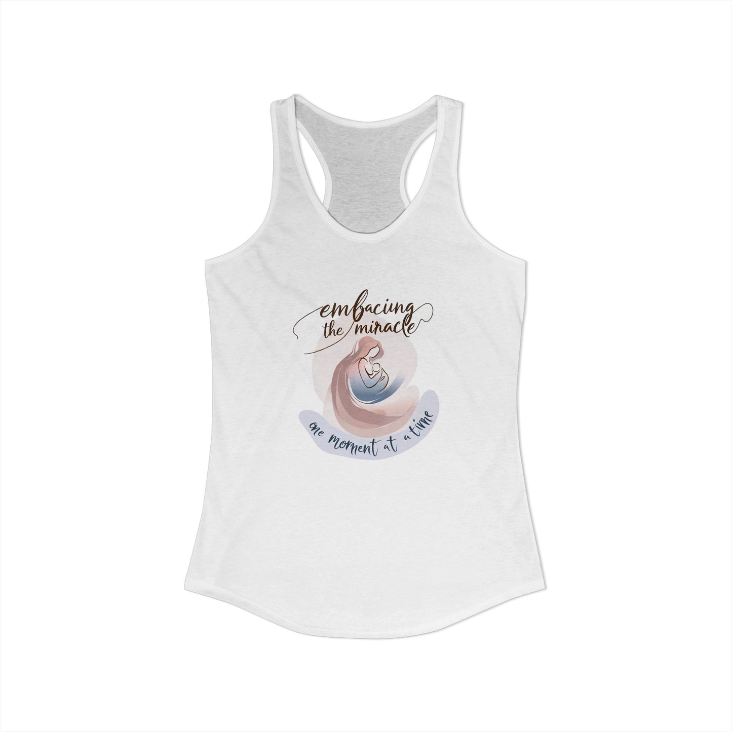 Embracing the Miracle Maternity Racerback – One Moment at a Time Pregnancy Tank