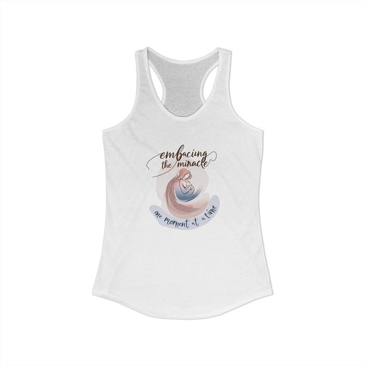Embracing the Miracle Maternity Racerback – One Moment at a Time Pregnancy Tank
