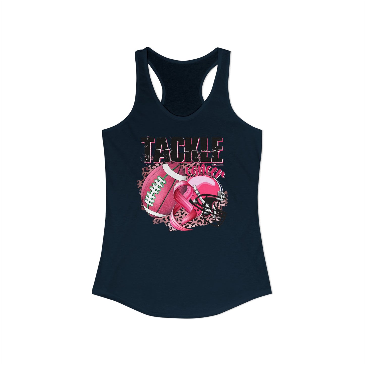 Tackle Cancer Pink Ribbon & Football Women’s Tank Top - Empowerment Through Sport
