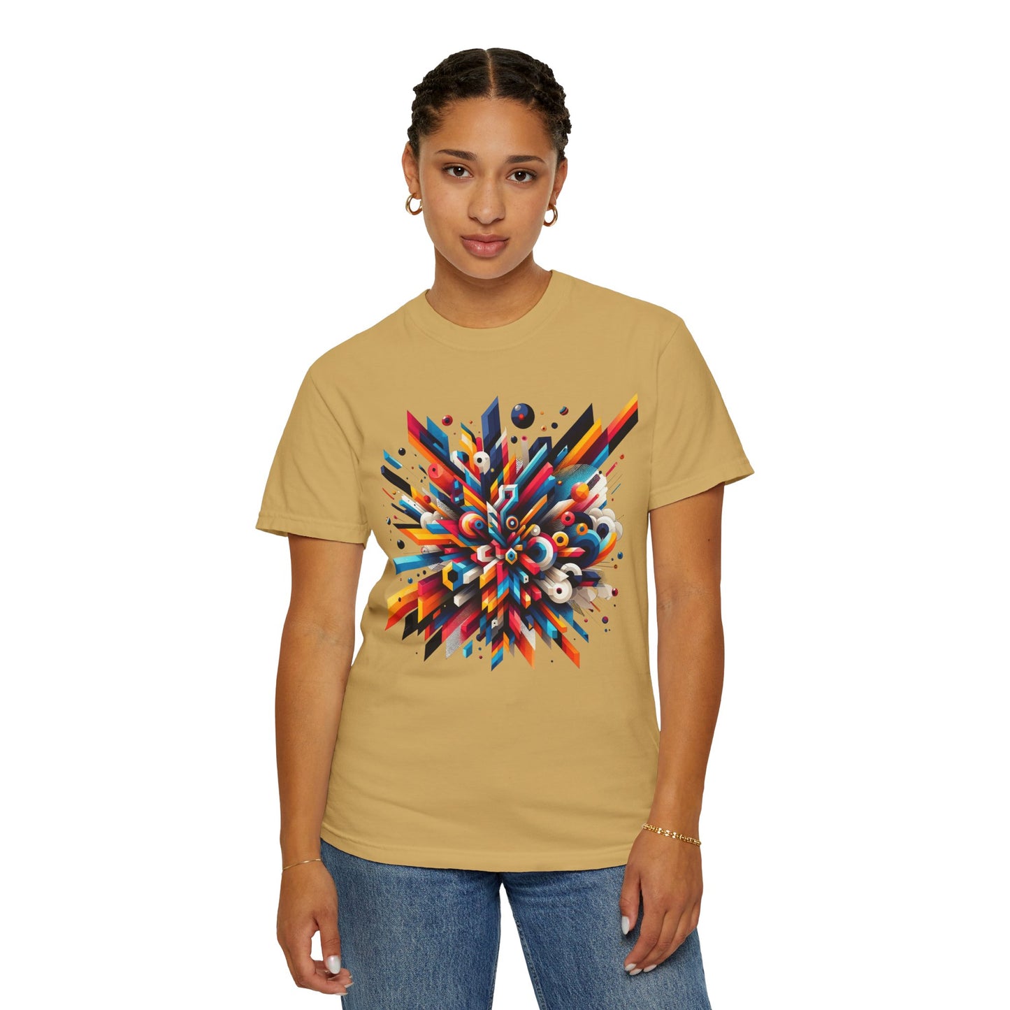 Abstract Art Energy Shirt | Comfort Colors 1717 | Vibrant Geometric Explosion Tee | Soft Washed Garment Dyed Cotton | Artistic Streetwear