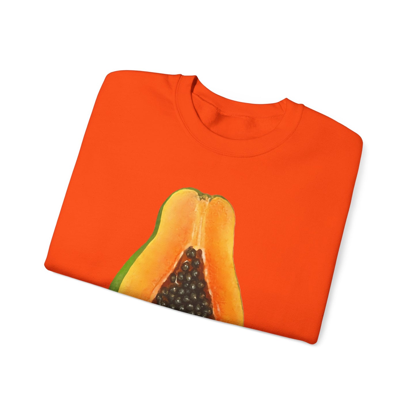 Papaya Slice Crewneck Sweatshirt | Aesthetic Tropical Fruit Pullover | Funny Lazy Halloween Costume & Foodie Gift