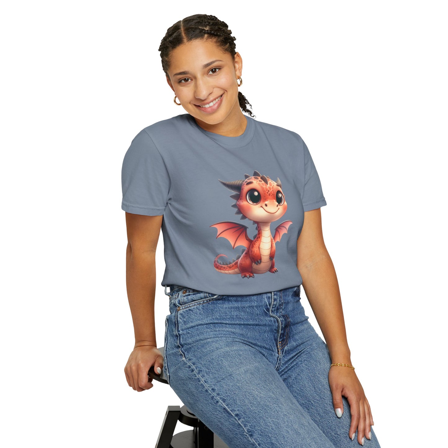 Playful Whimsy Dragon - Unique Cartoon-Style Dragon T-Shirt Design for Fun and Fantasy Lovers