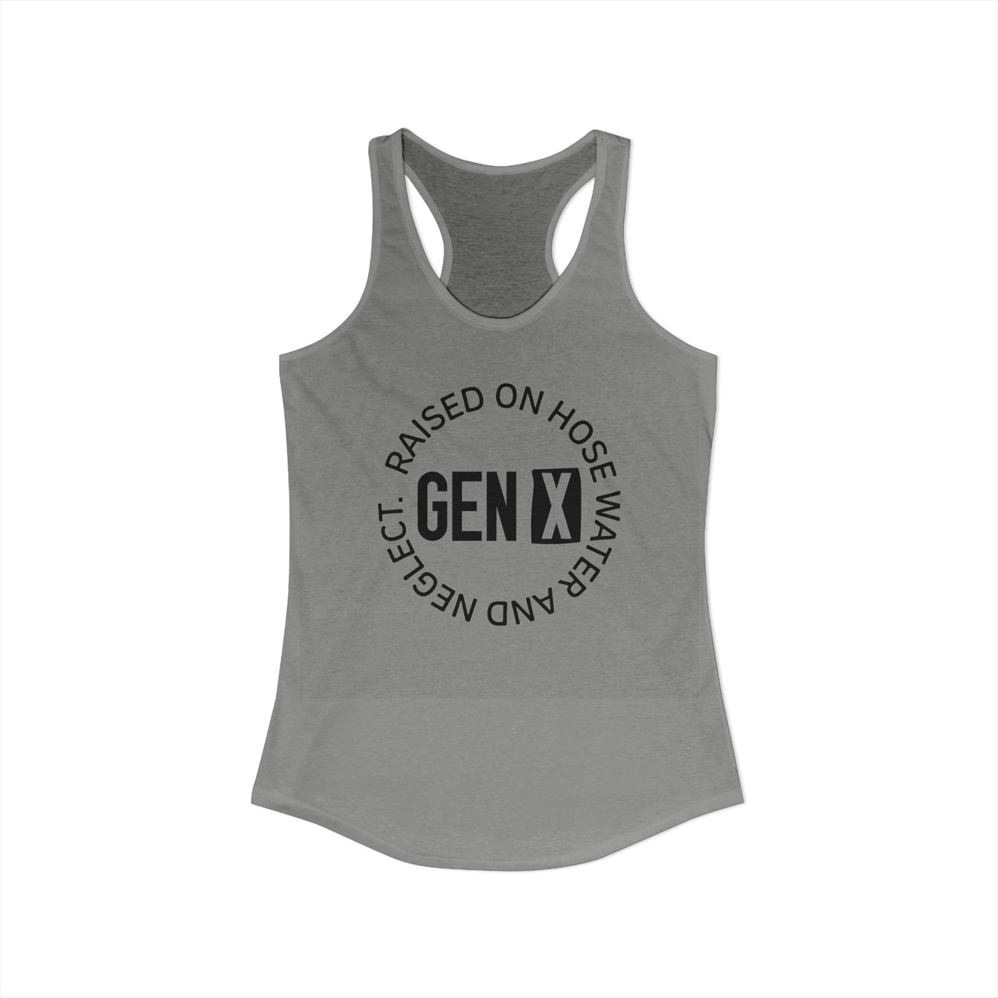 Gen X Circle Racerback Tank – Raised on Hose Water & Neglect Retro Nostalgia Top