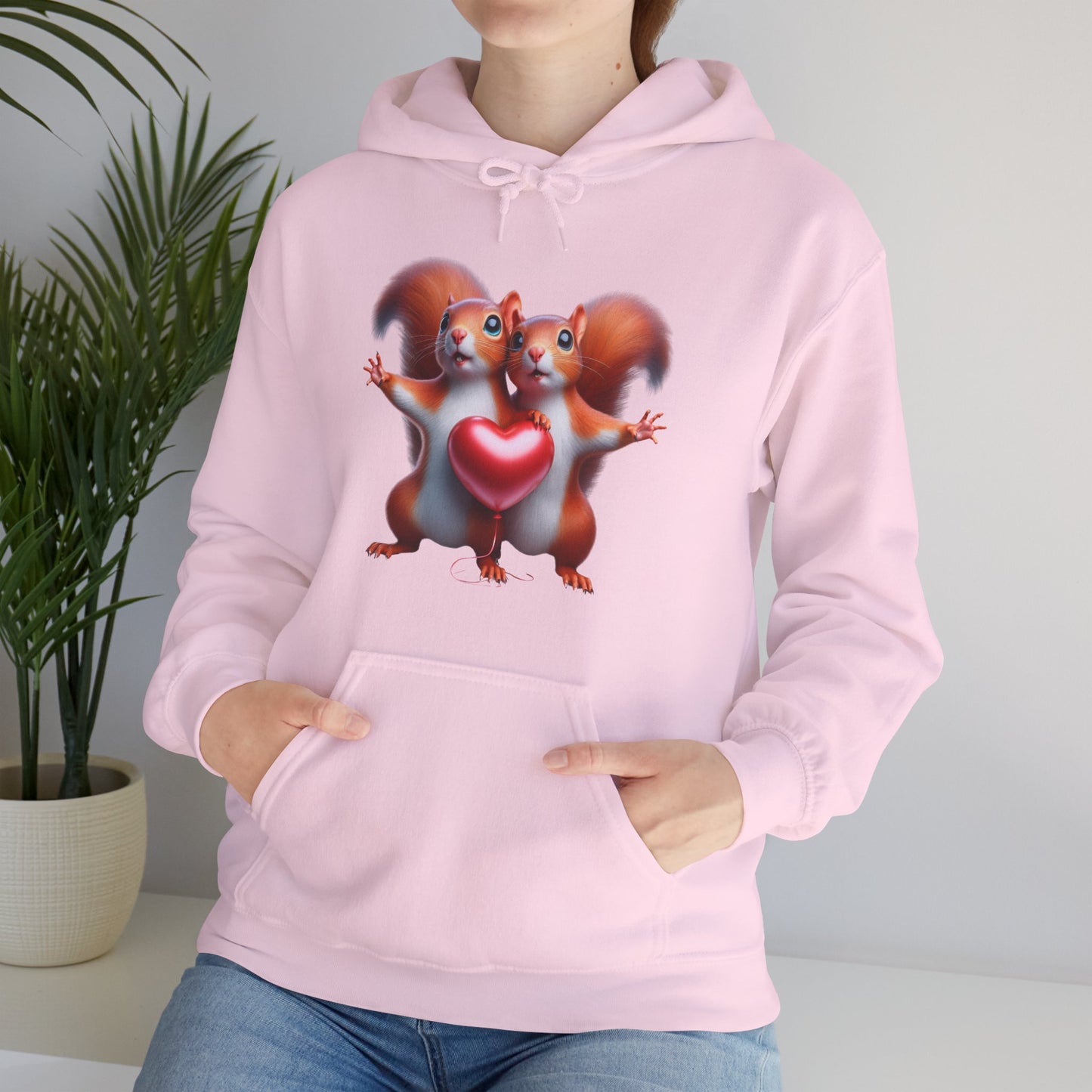 Squirrel Couple Heart Hoodie," "Cute Animal Hoodie