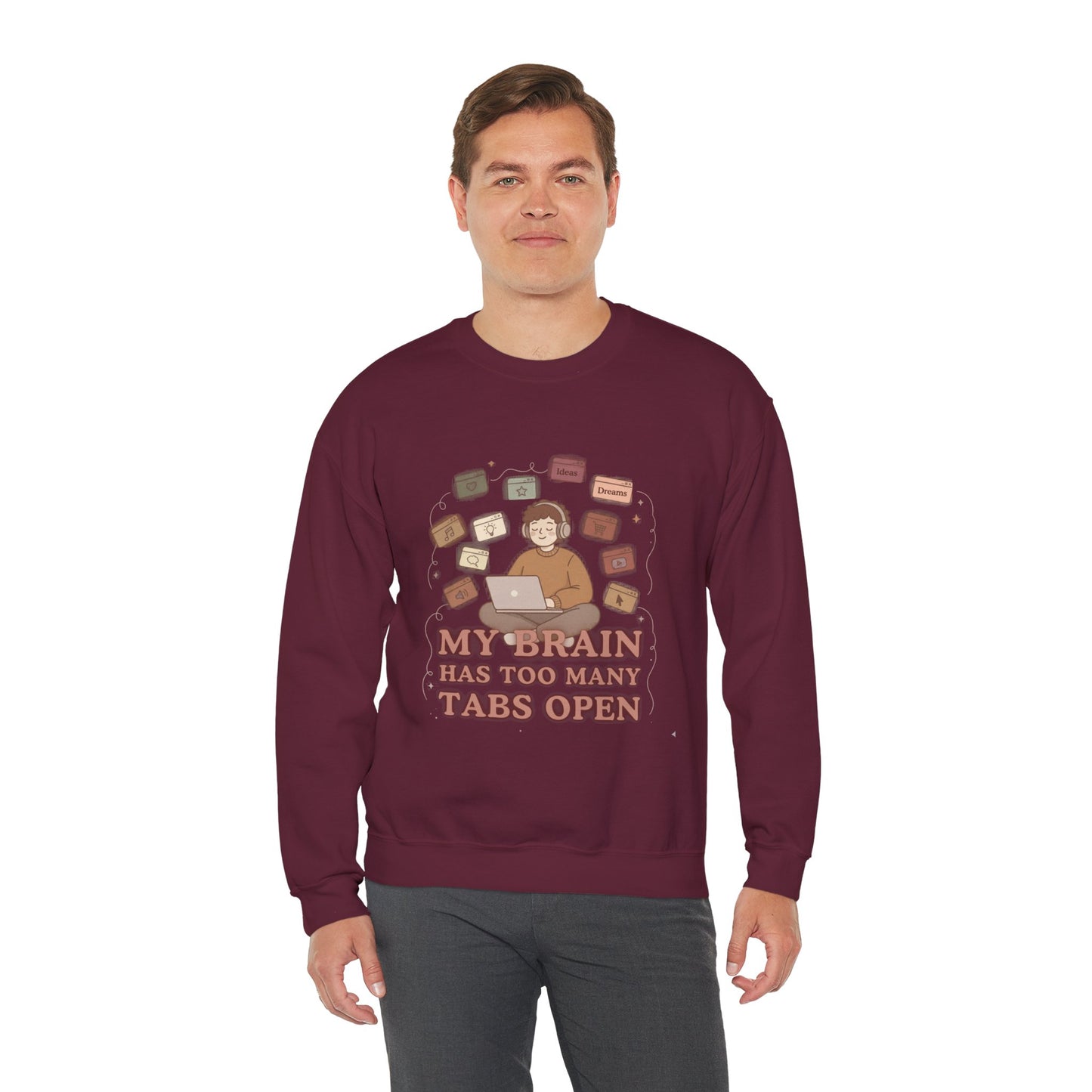 The "Balanced Chaos" Earth Tone ADHD Crewneck