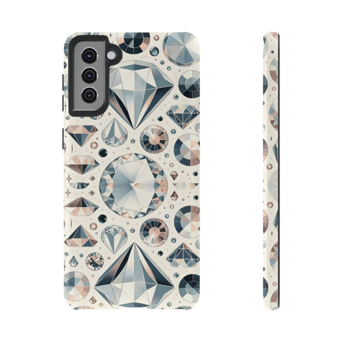 Diamond Pattern iPhone Case | Dual Layer Tough Cover | Luxury Gemstone Print | Glossy or Matte Finish | Shockproof Polycarbonate & TPU Shell