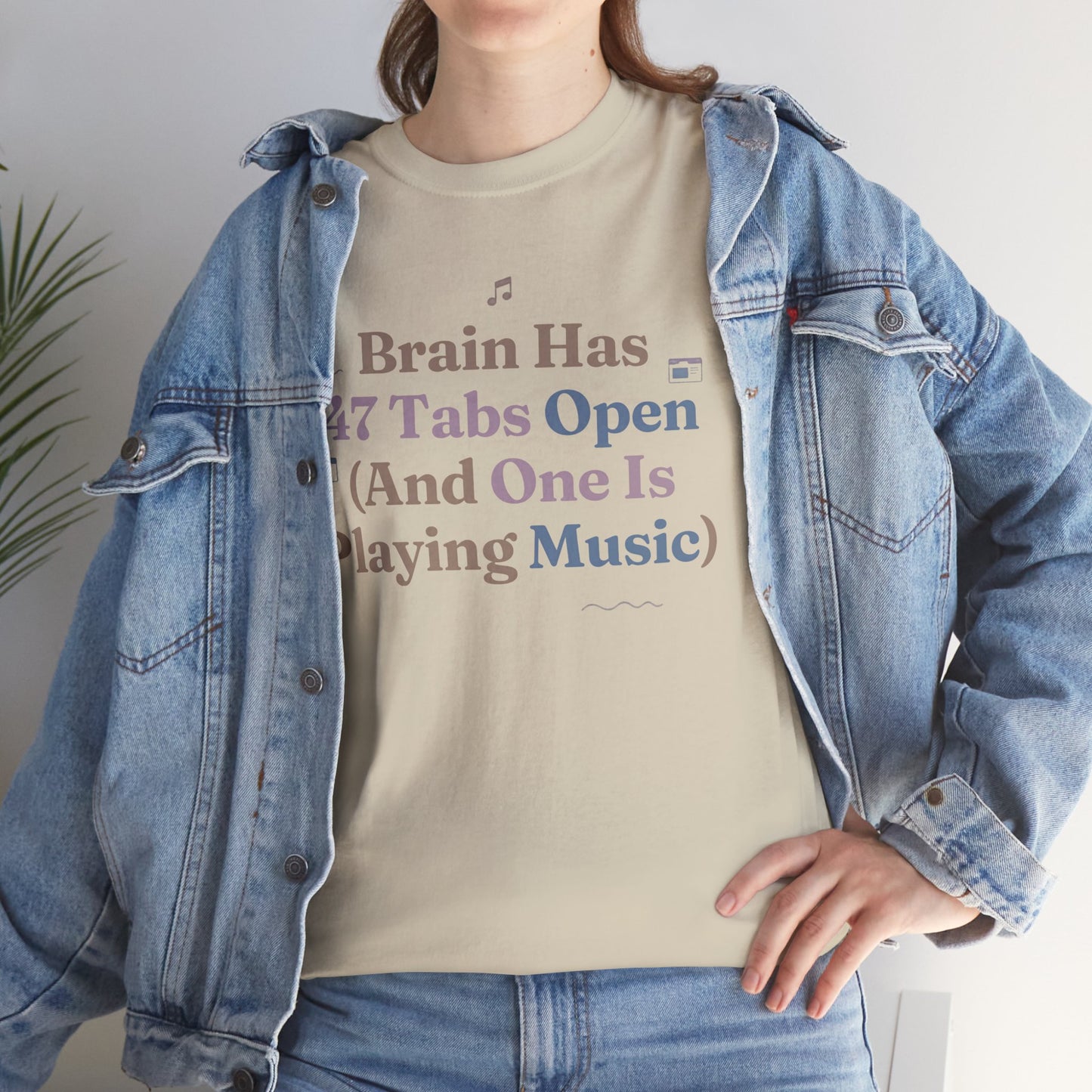 ADHD Lofi Aesthetic: 'Brain Has 47 Tabs Open (And One Is Playing Music)' Graphic Tee