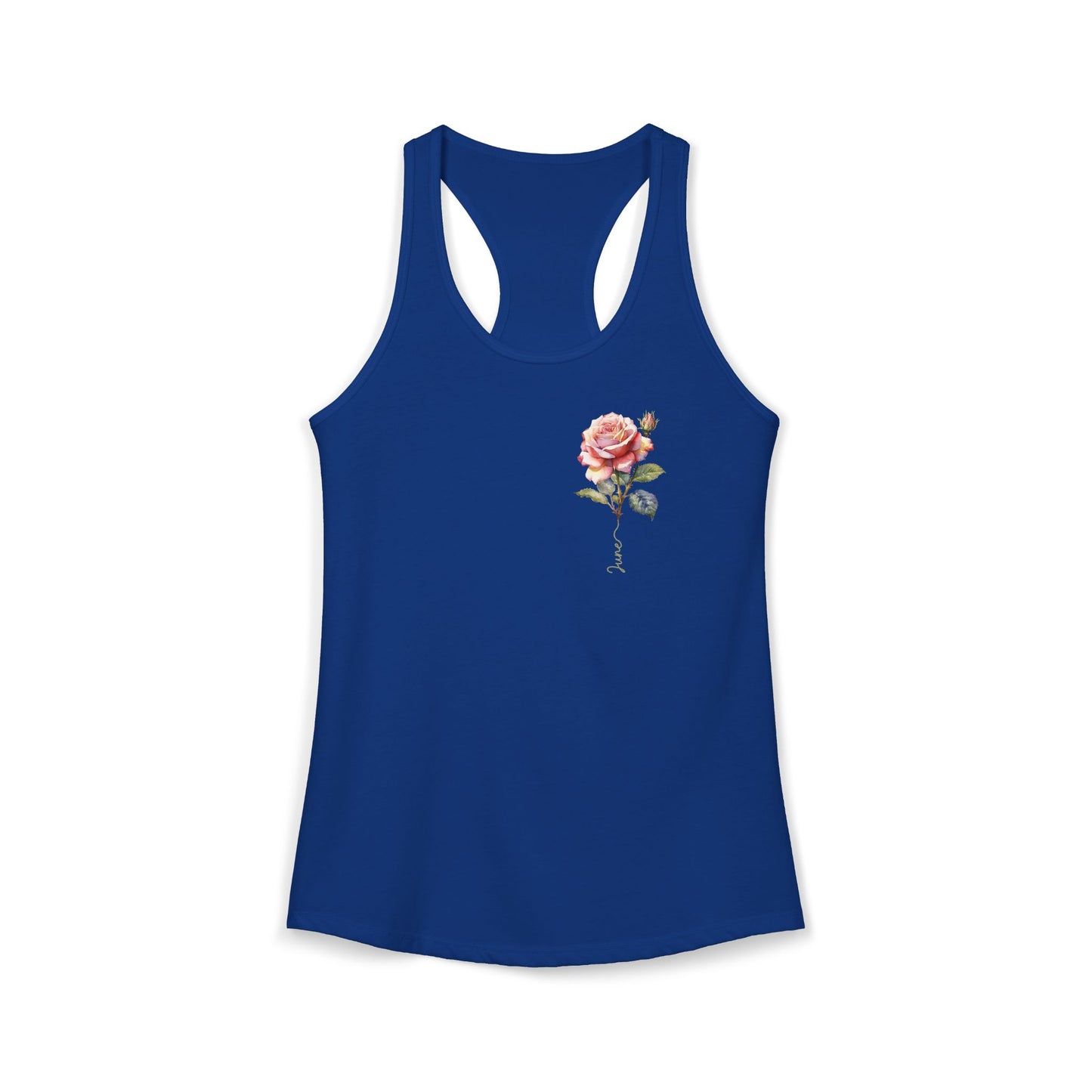 June Birth Flower Elegance - Women’s Artistic Rose Tank Top