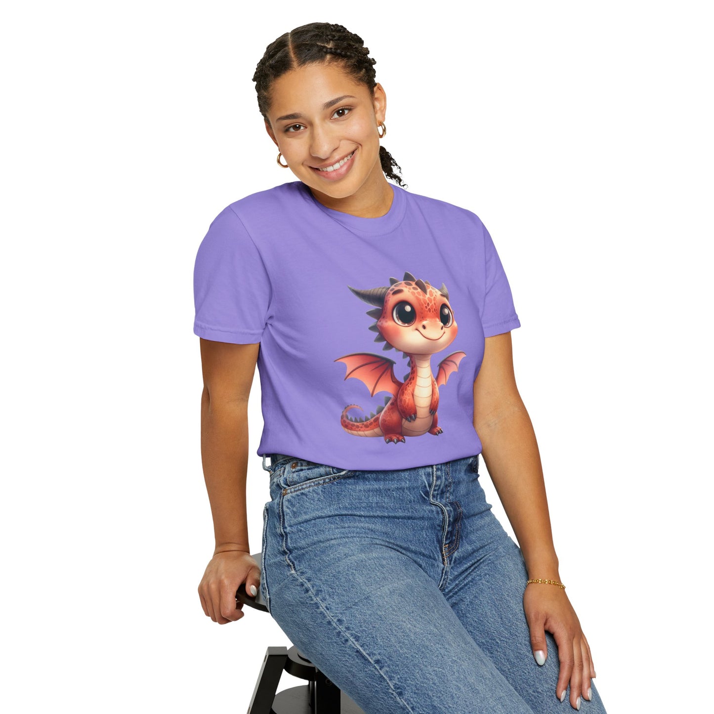 Playful Whimsy Dragon - Unique Cartoon-Style Dragon T-Shirt Design for Fun and Fantasy Lovers